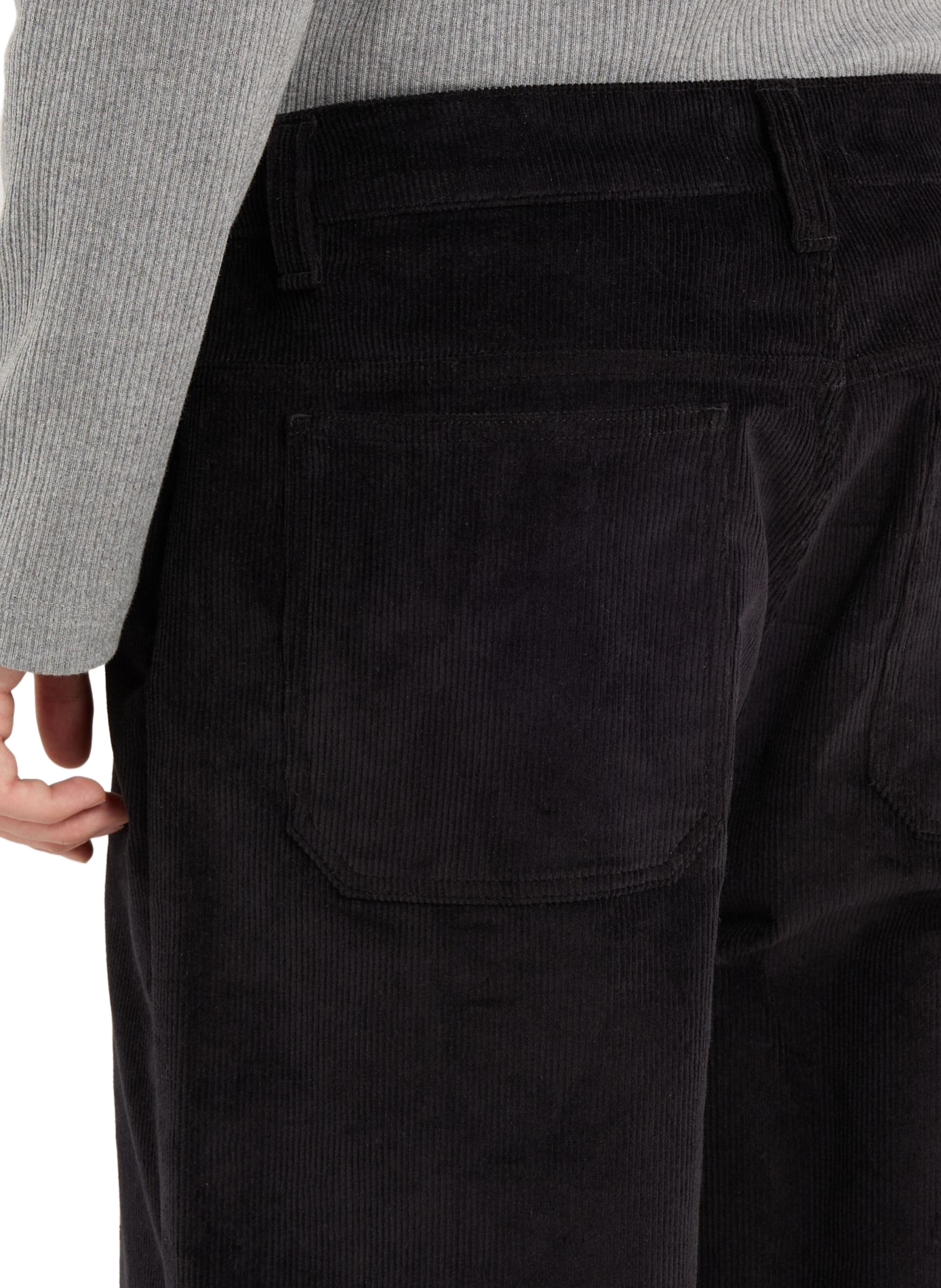 Gerade geschnittene Hose aus Baumwoll-Velours "Harmi" SAISON 1865 Schwarz