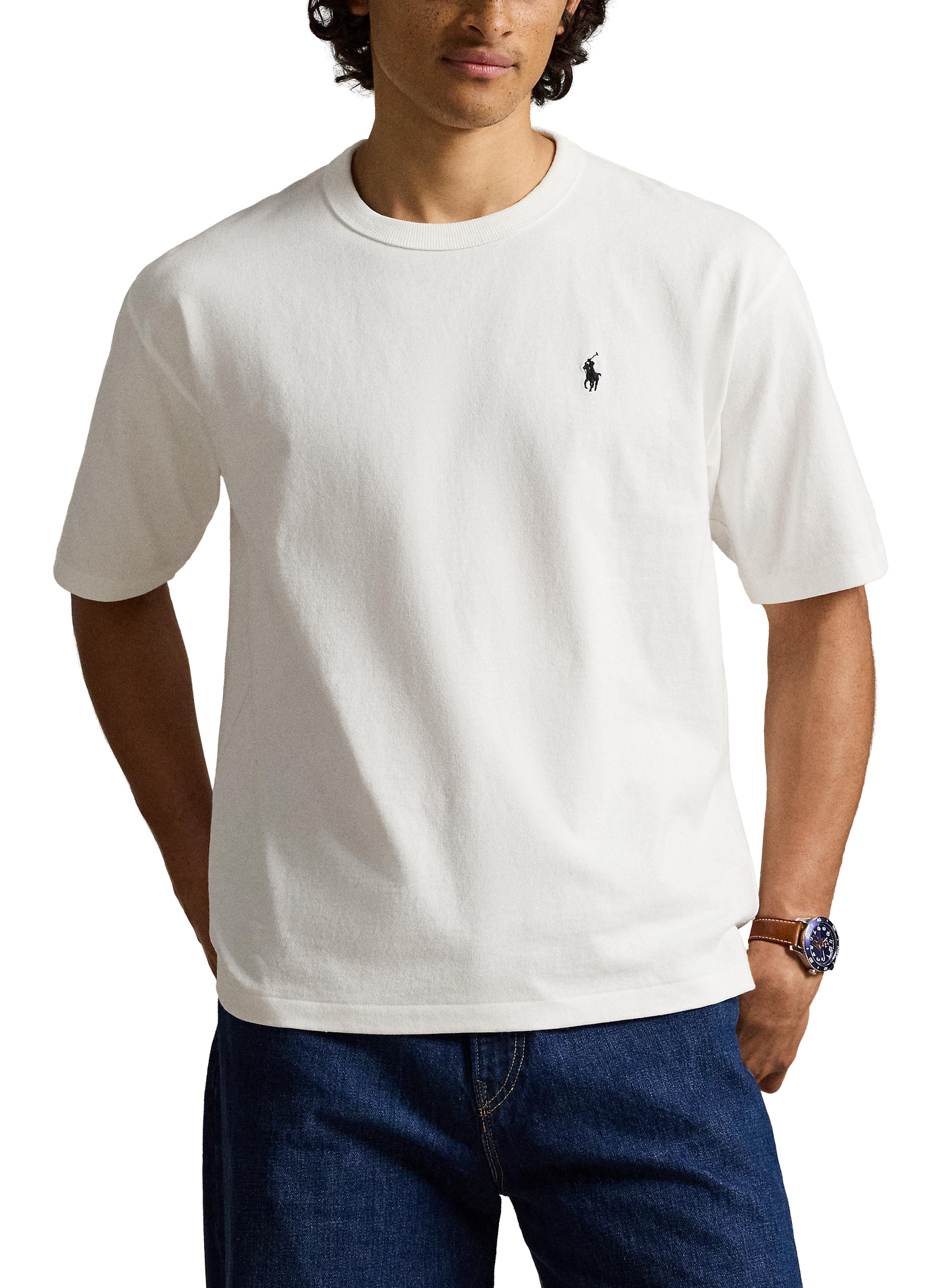 T-shirt à logo brodé en coton POLO RALPH LAUREN Blanc