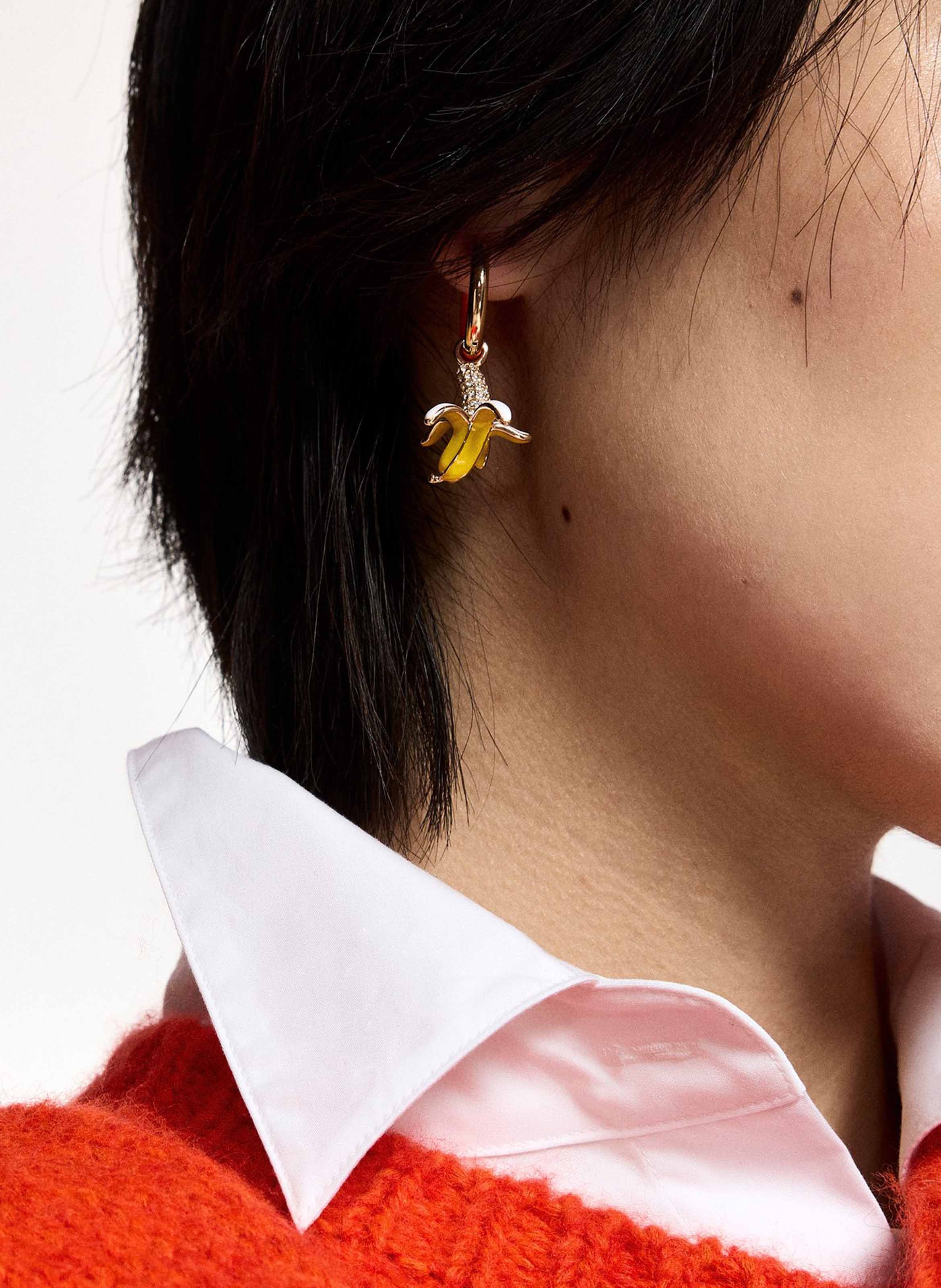 Boucles d'oreilles pendantes fantaisies kana ESSENTIEL ANTWERP Doré