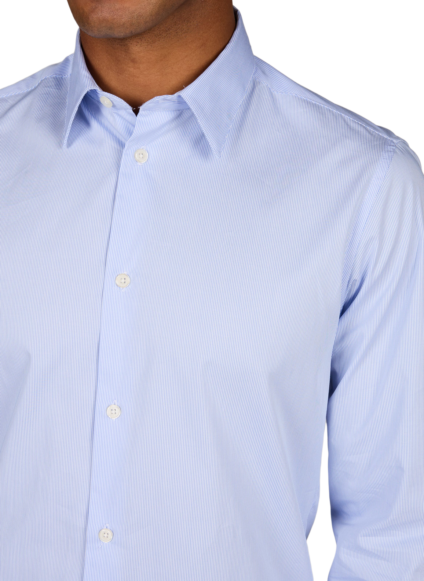 Chemise slim rayée en coton AU PRINTEMPS PARIS Bleu