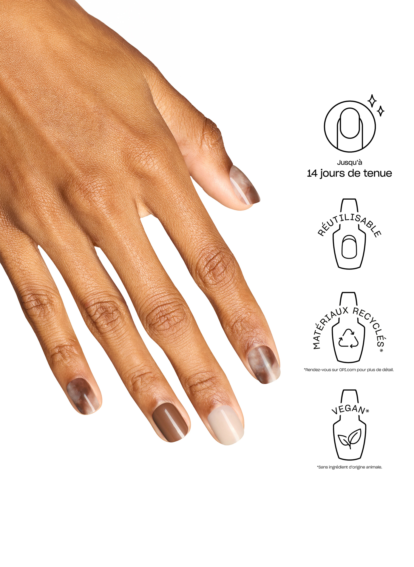Latte-tude - xPress/On
Actitud de café - xPress/On OPI Marron moyen & beige