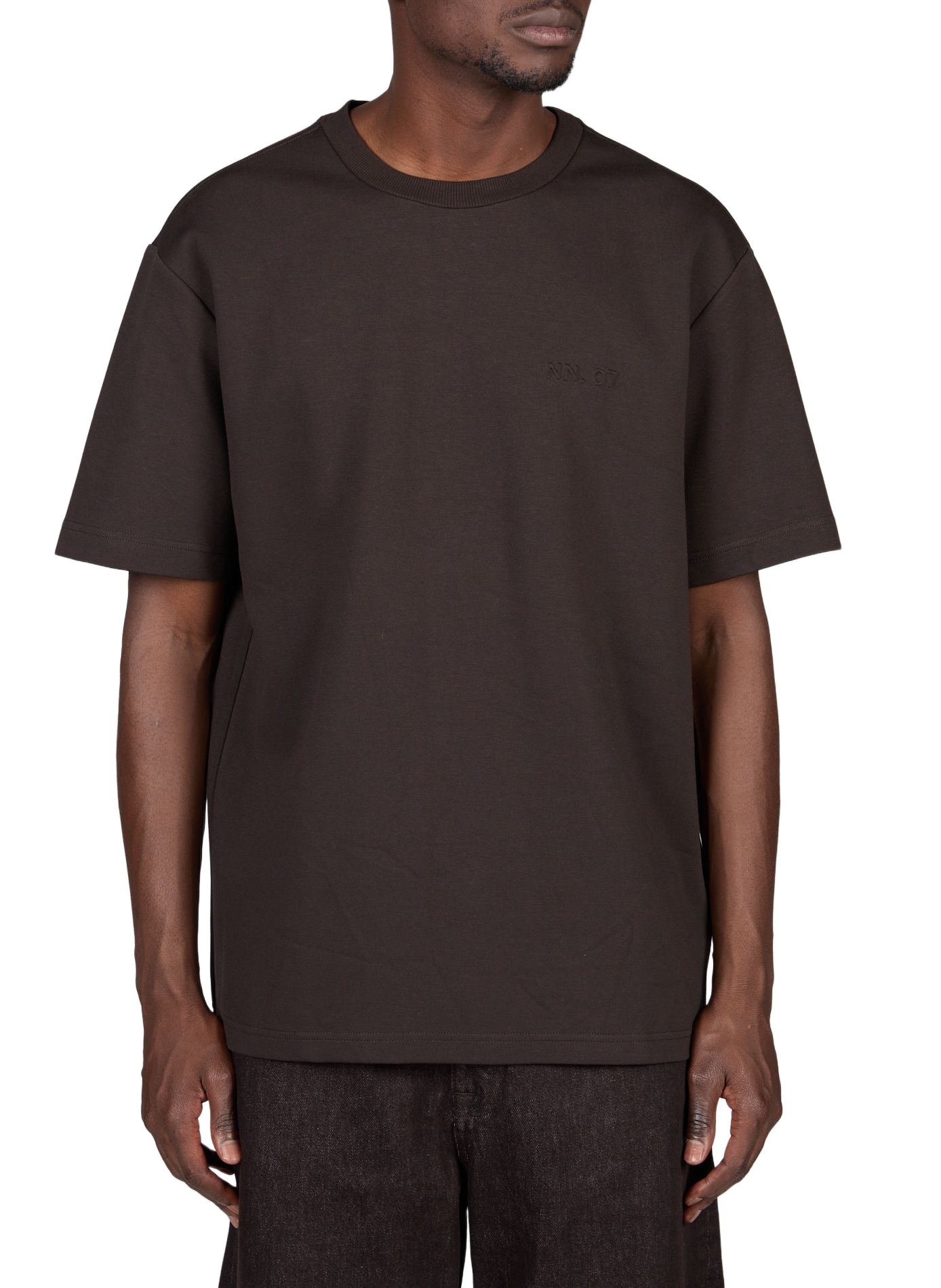 T-shirt droit Nat en coton mélangé NN.07 Marron