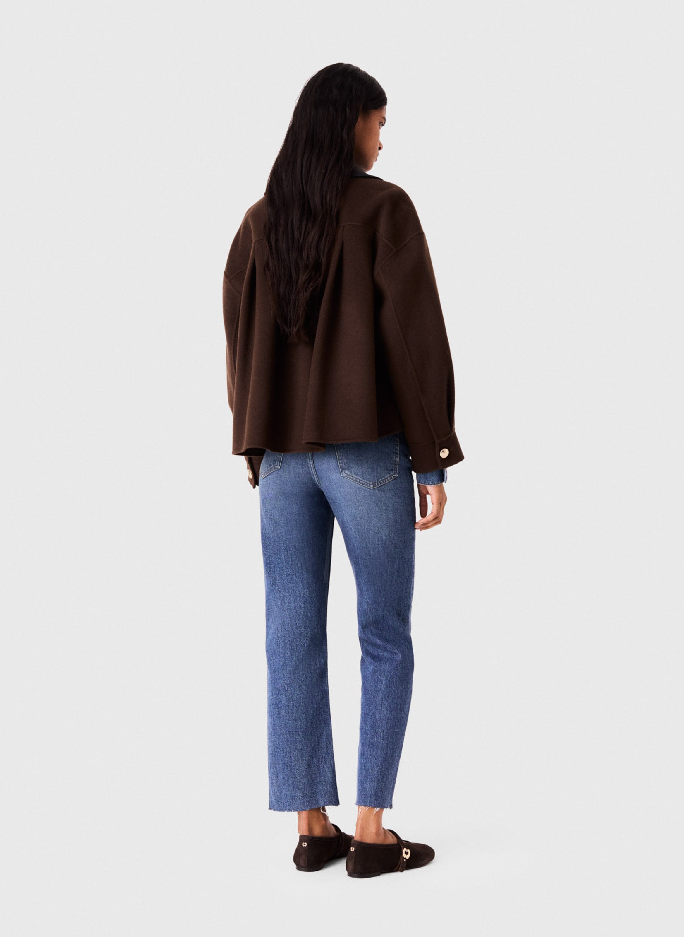 Veste oversize en laine mélangée MAJE Marron