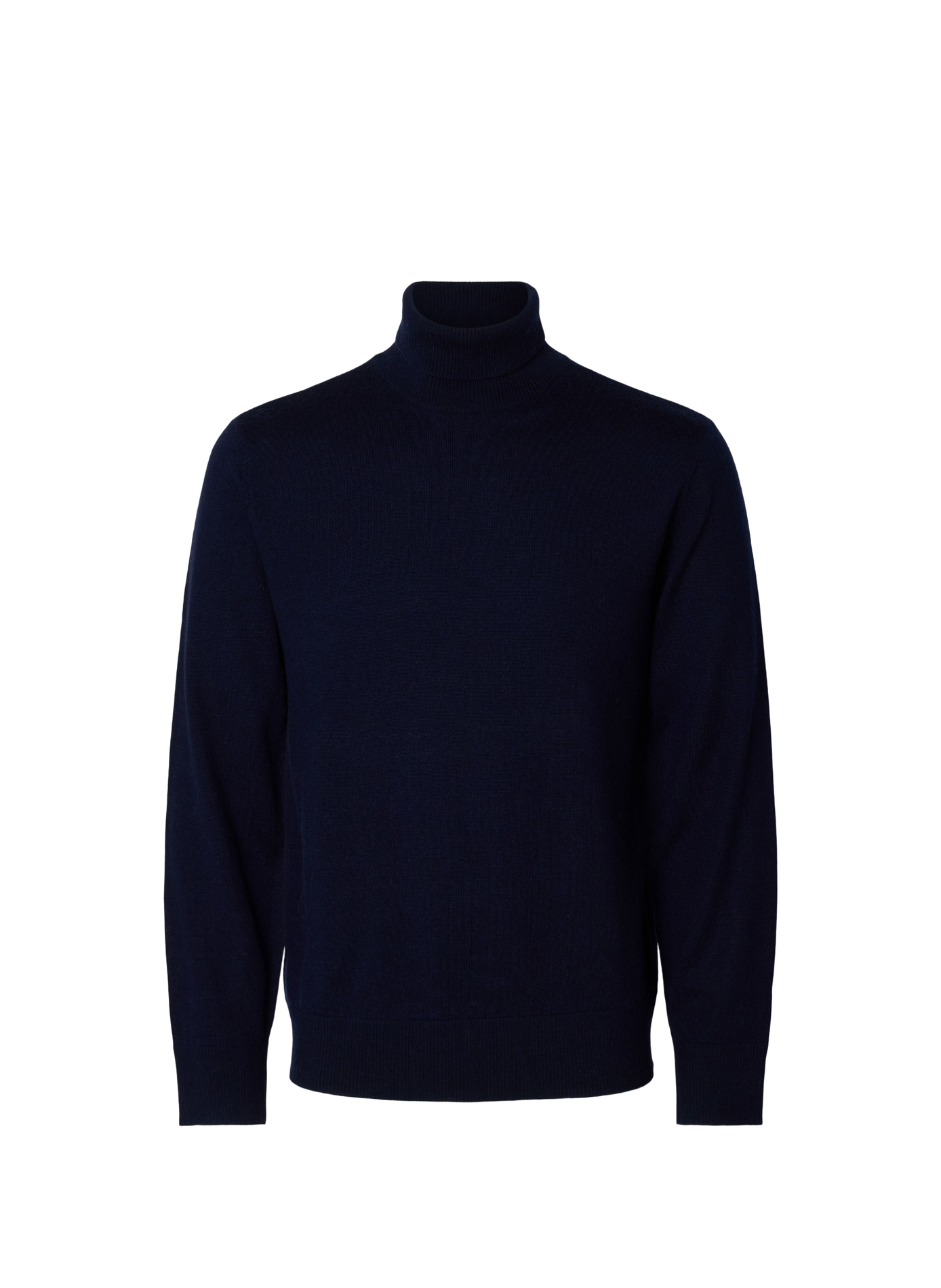 Rollkragenpullover aus Wollstrick SELECTED Blau