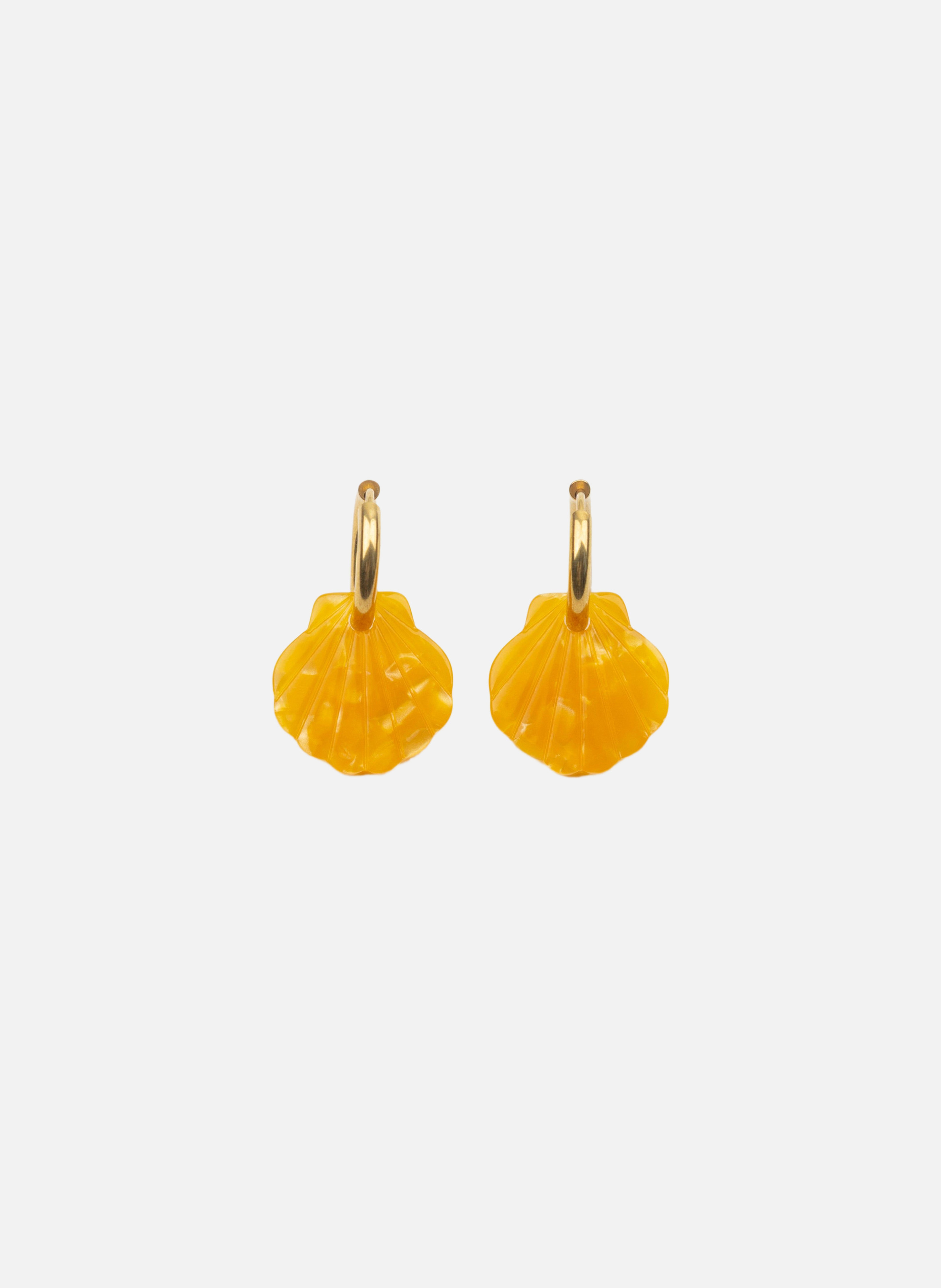 Boucles d'oreilles baby mermaid avec anneaux en acier inoxydable doré OrangeKURAGE GINZA