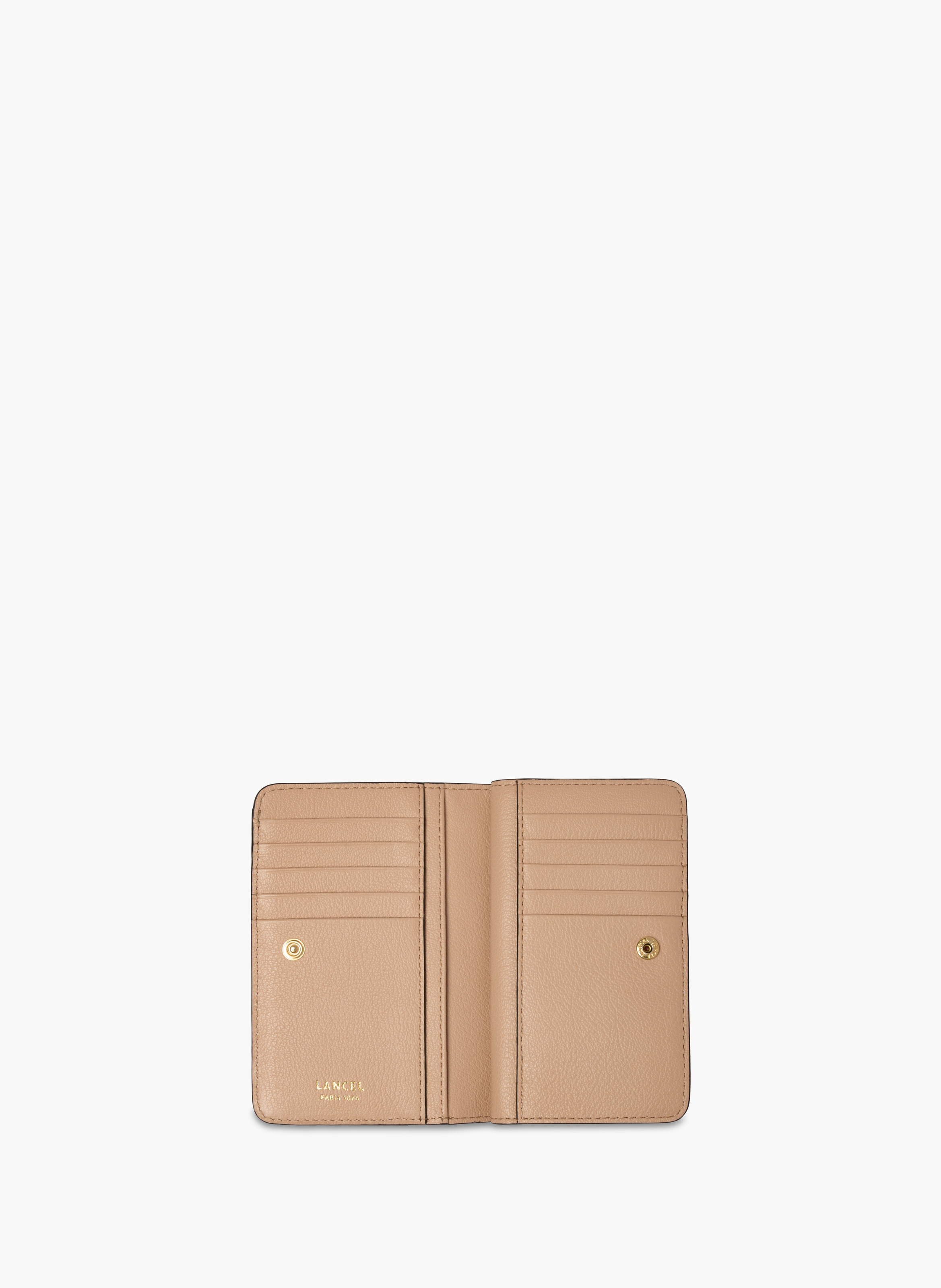 Portefeuille rectangulaire zippé bcbg de lancel en cuir LANCEL Beige