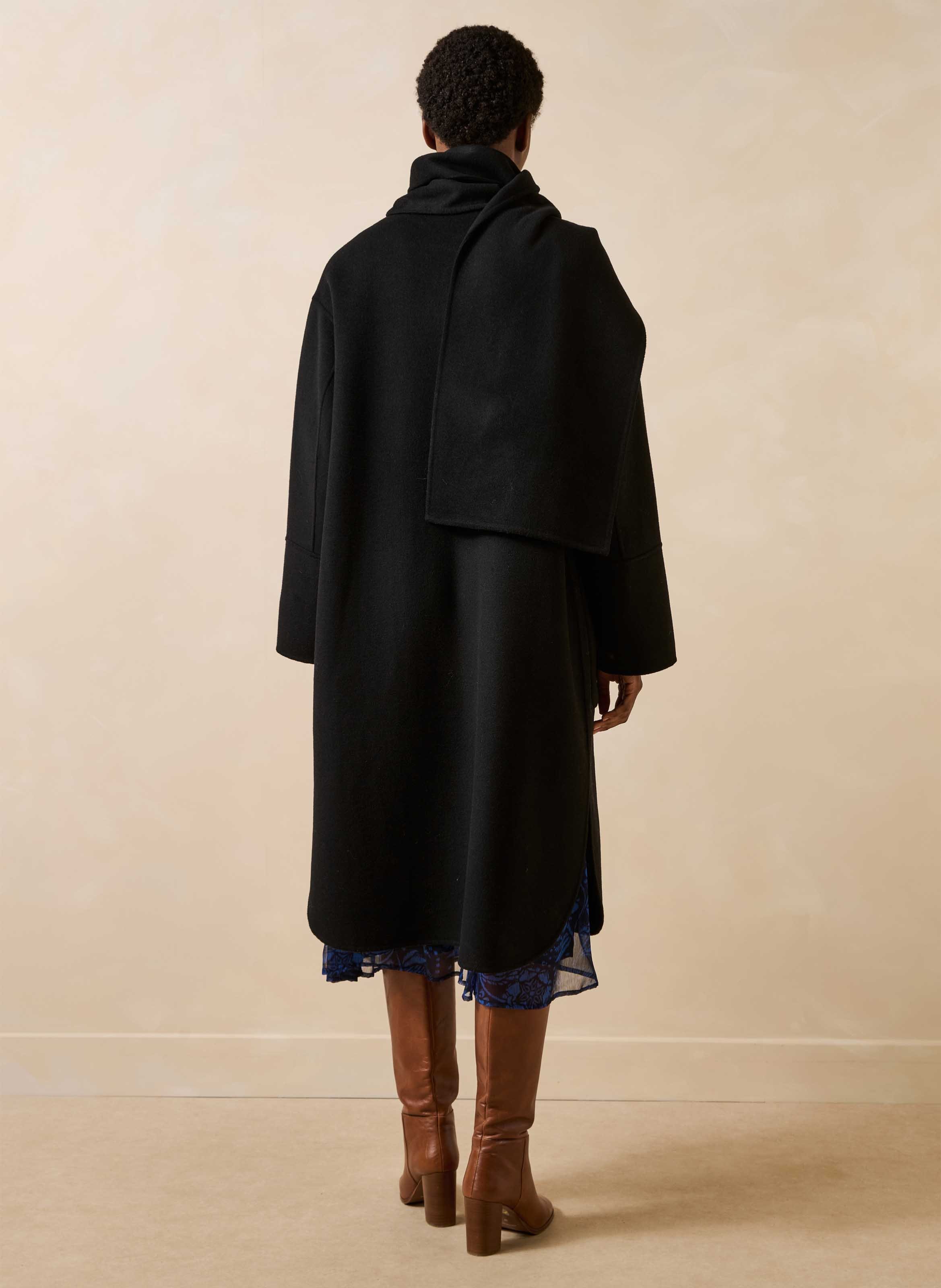 Oversized jas van een gerecyclede wolmix LA FEE MARABOUTEE Zwart