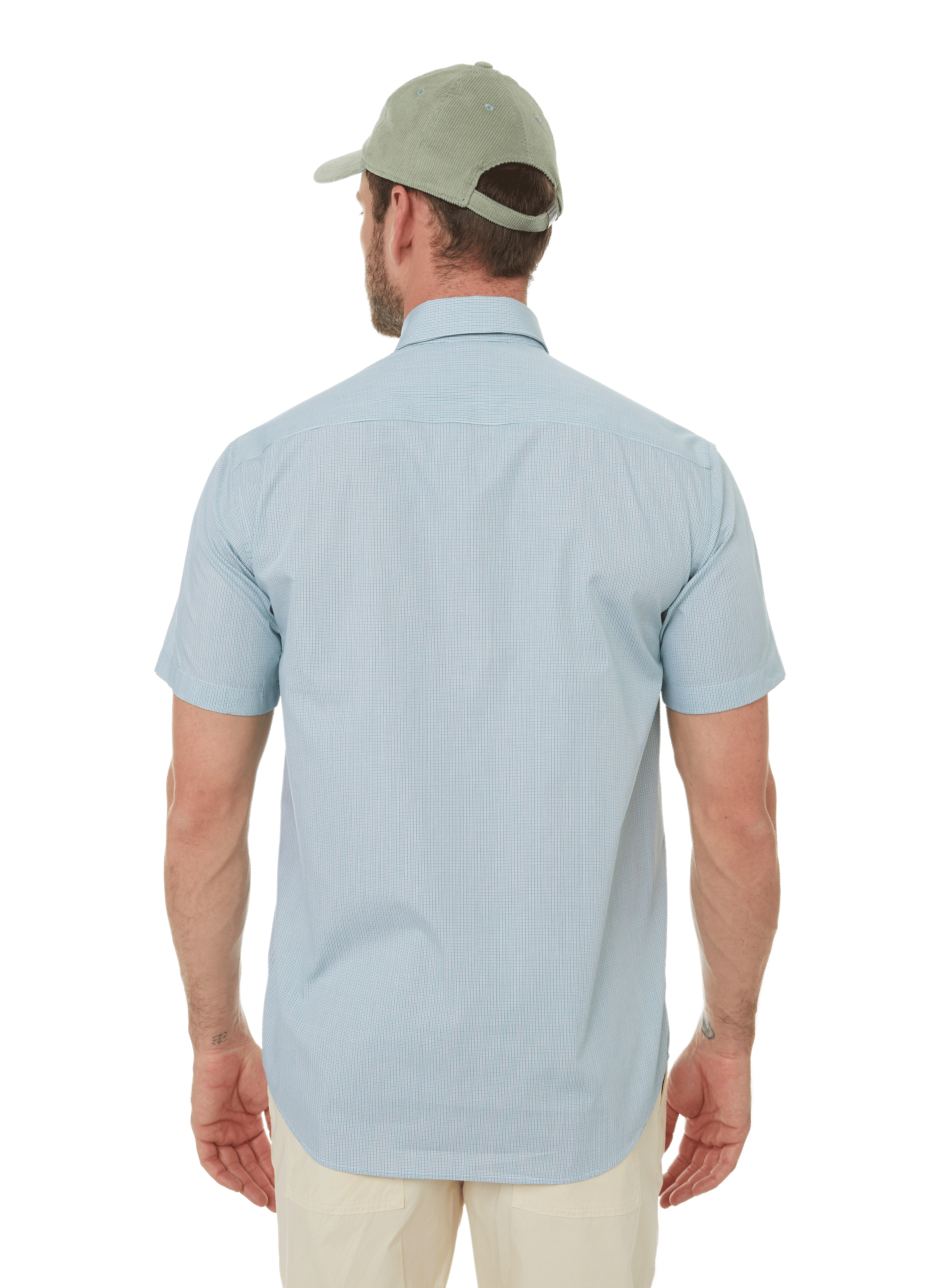 Short-sleeved cotton poplin shirt AU PRINTEMPS PARIS Green