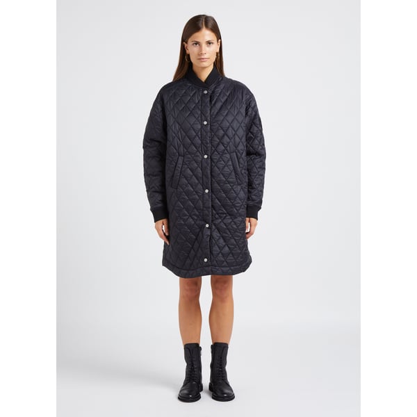 Veste longue droite matelassée