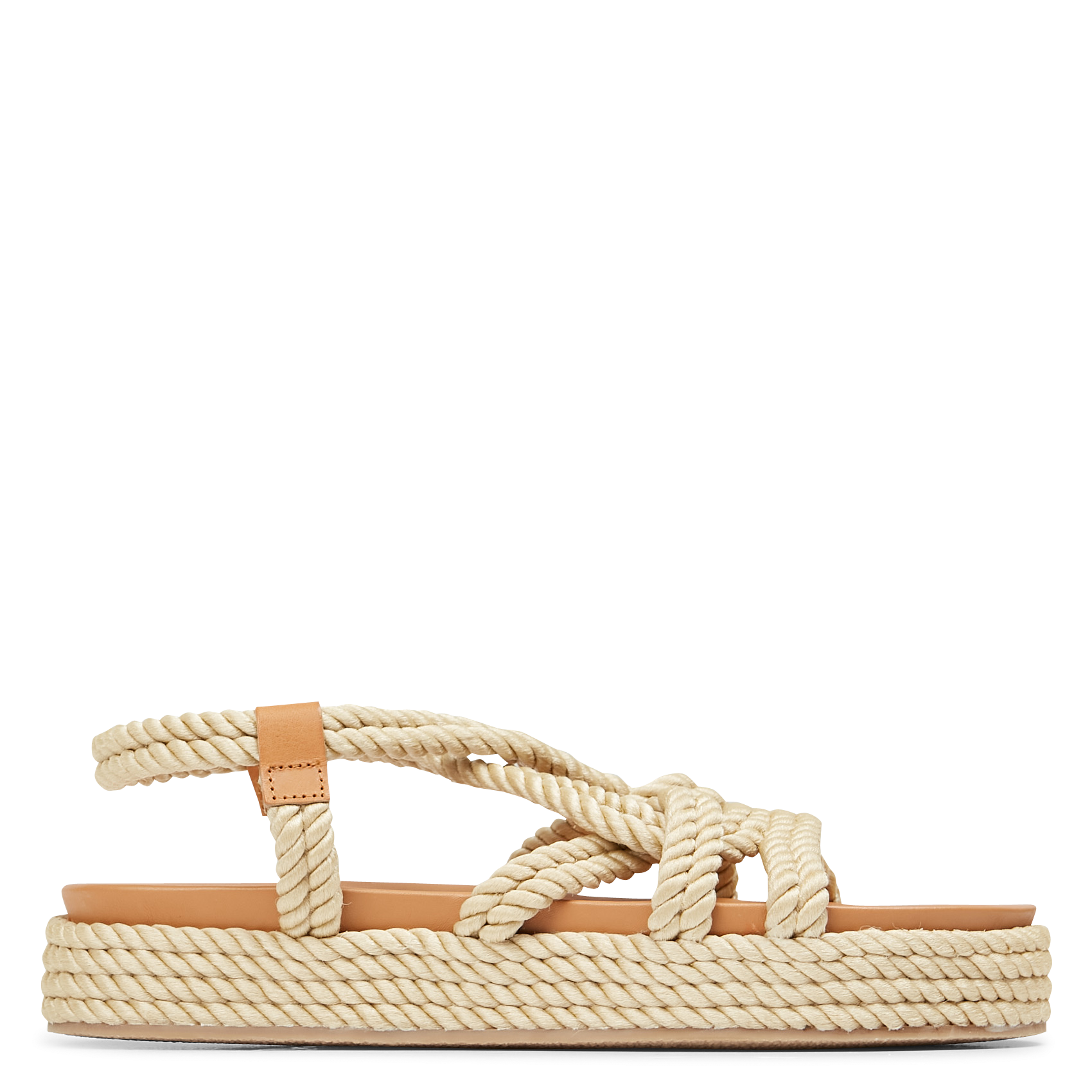 Sandales compensées en corde wael JONAK Beige