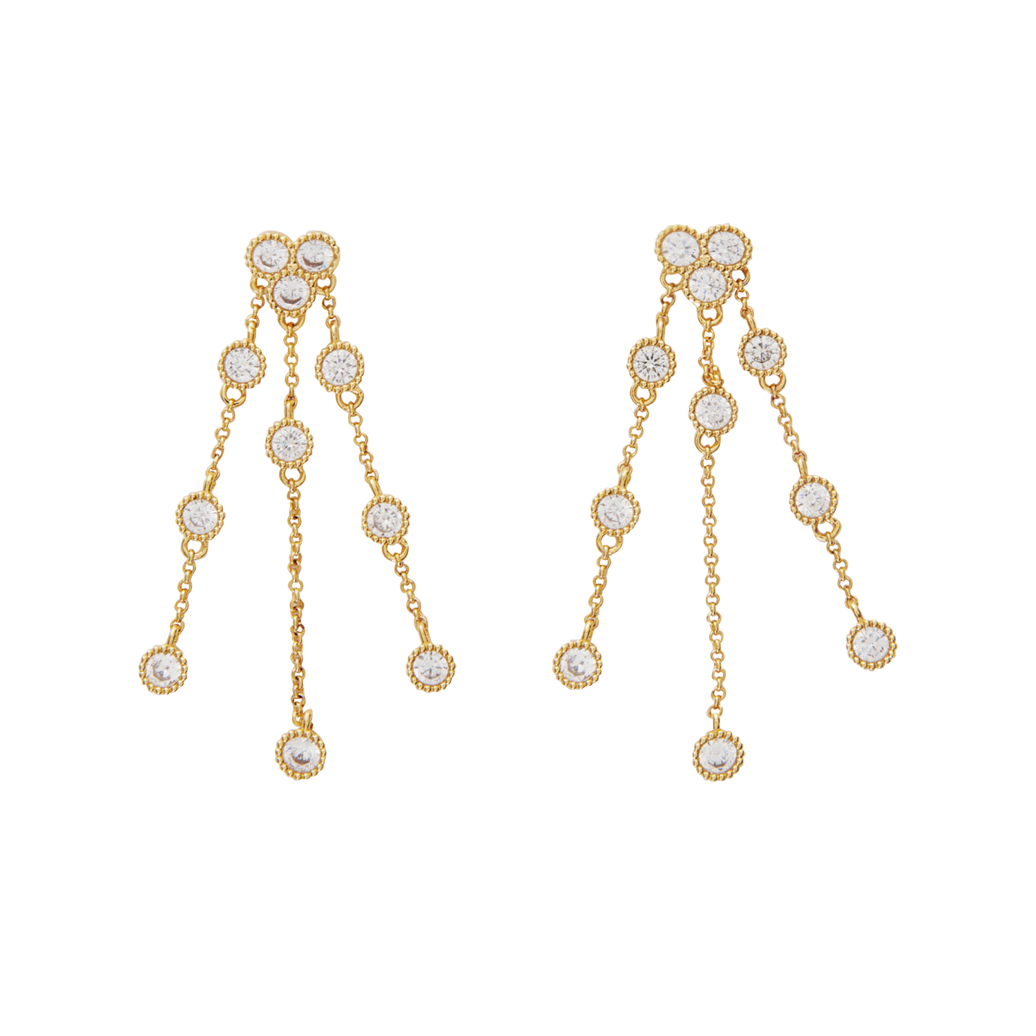 MAJE Boucles d'oreilles pendantes à strass en laiton Doré