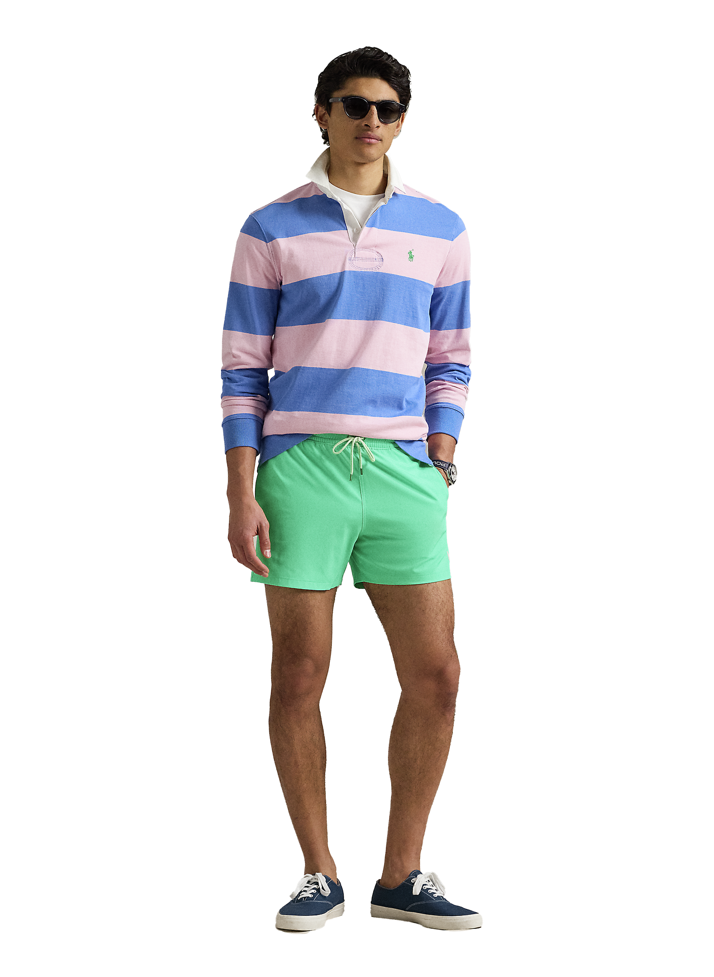 Short de bain uni Vert