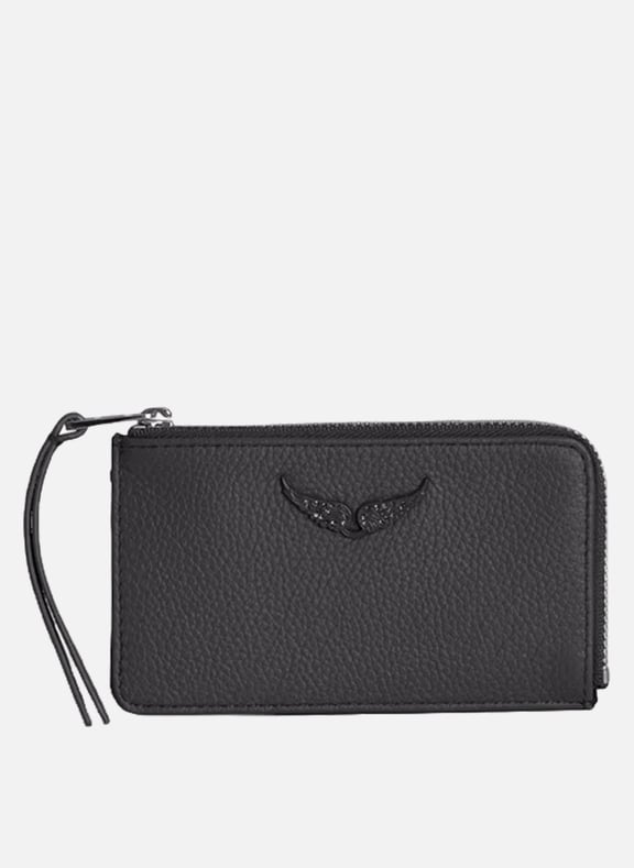 Porte-cartes en cuir velours zv card Gris by ZADIG&VOLTAIRE ZADIG&VOLTAIRE Porte-cartes en cuir velours zv card Gris