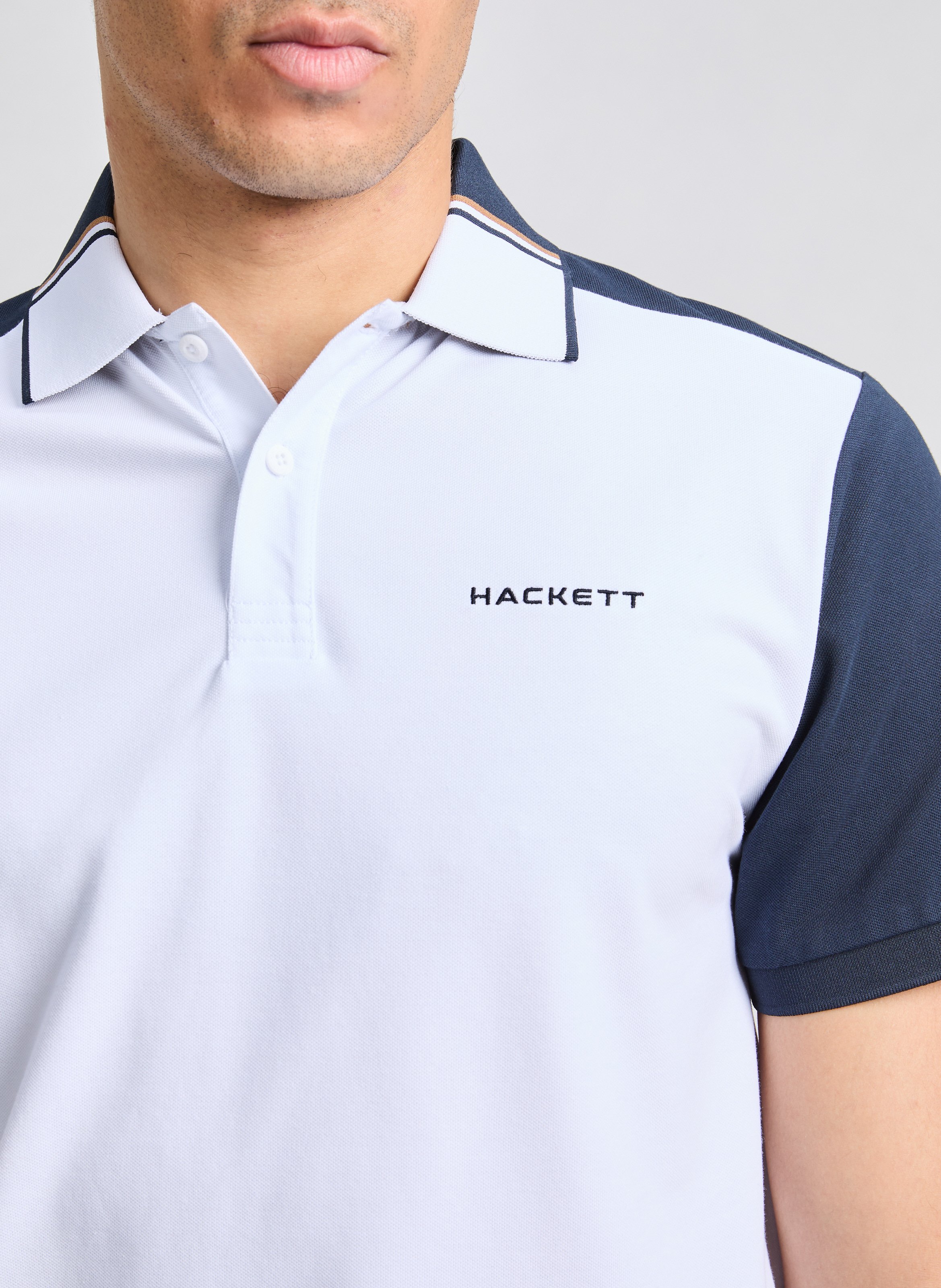 Polo en coton mélangé HACKETT Blanc