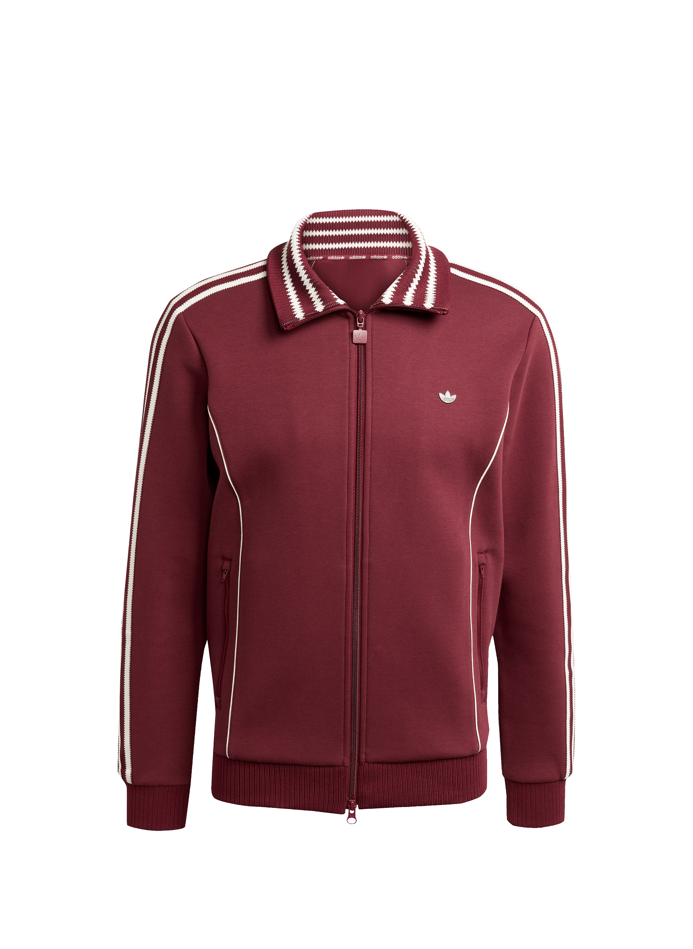 Slim tracksuit jacket with stripes ADIDAS Red