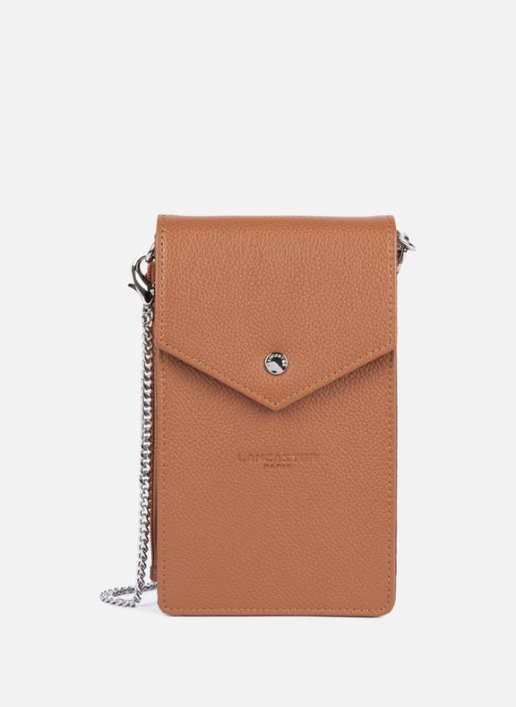 Pochette smartphone - foulonné pm Marron by LANCASTER LANCASTER Pochette smartphone - foulonné pm Marron