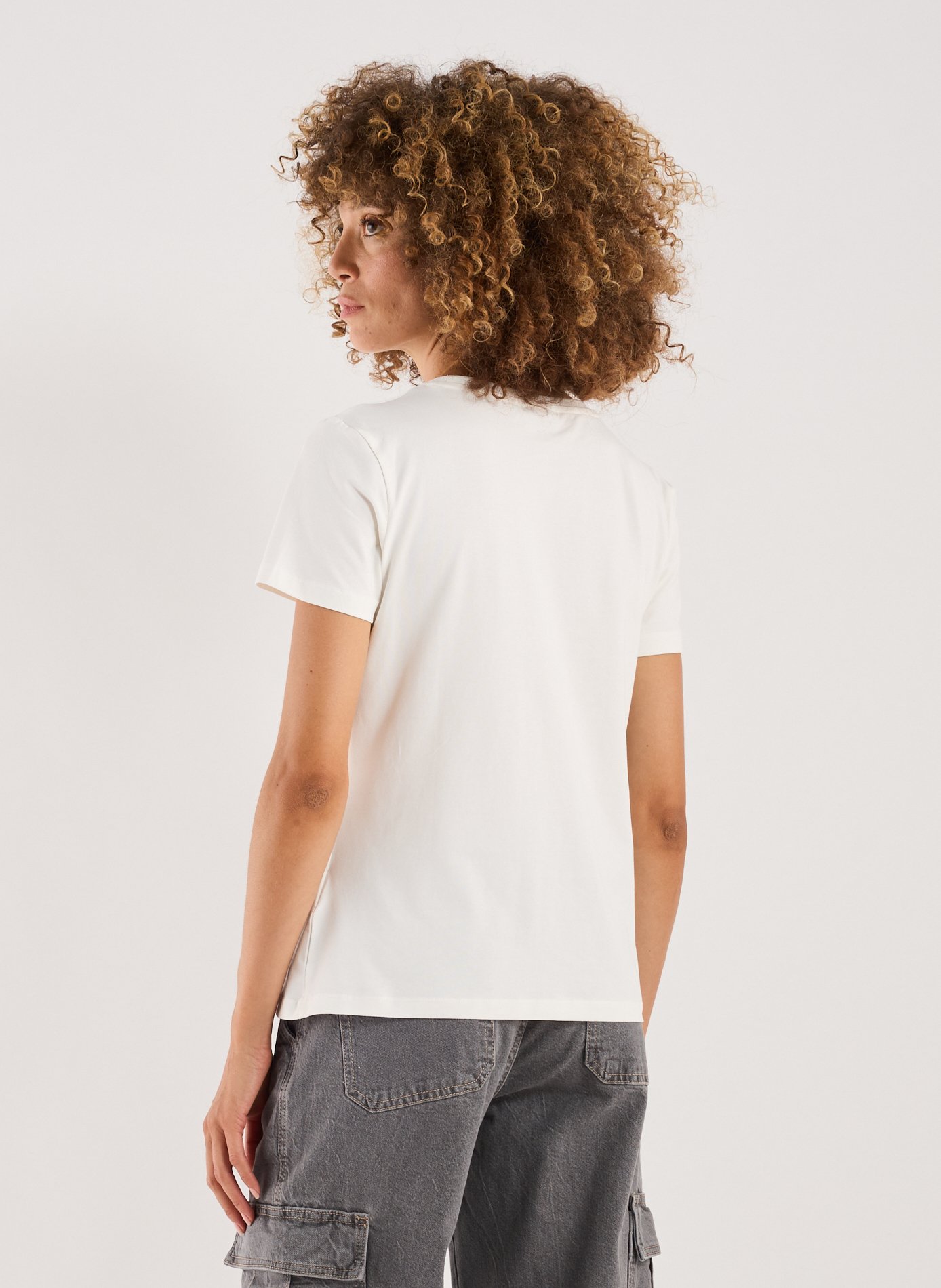 Cotton blend T-shirt GUESS Beige