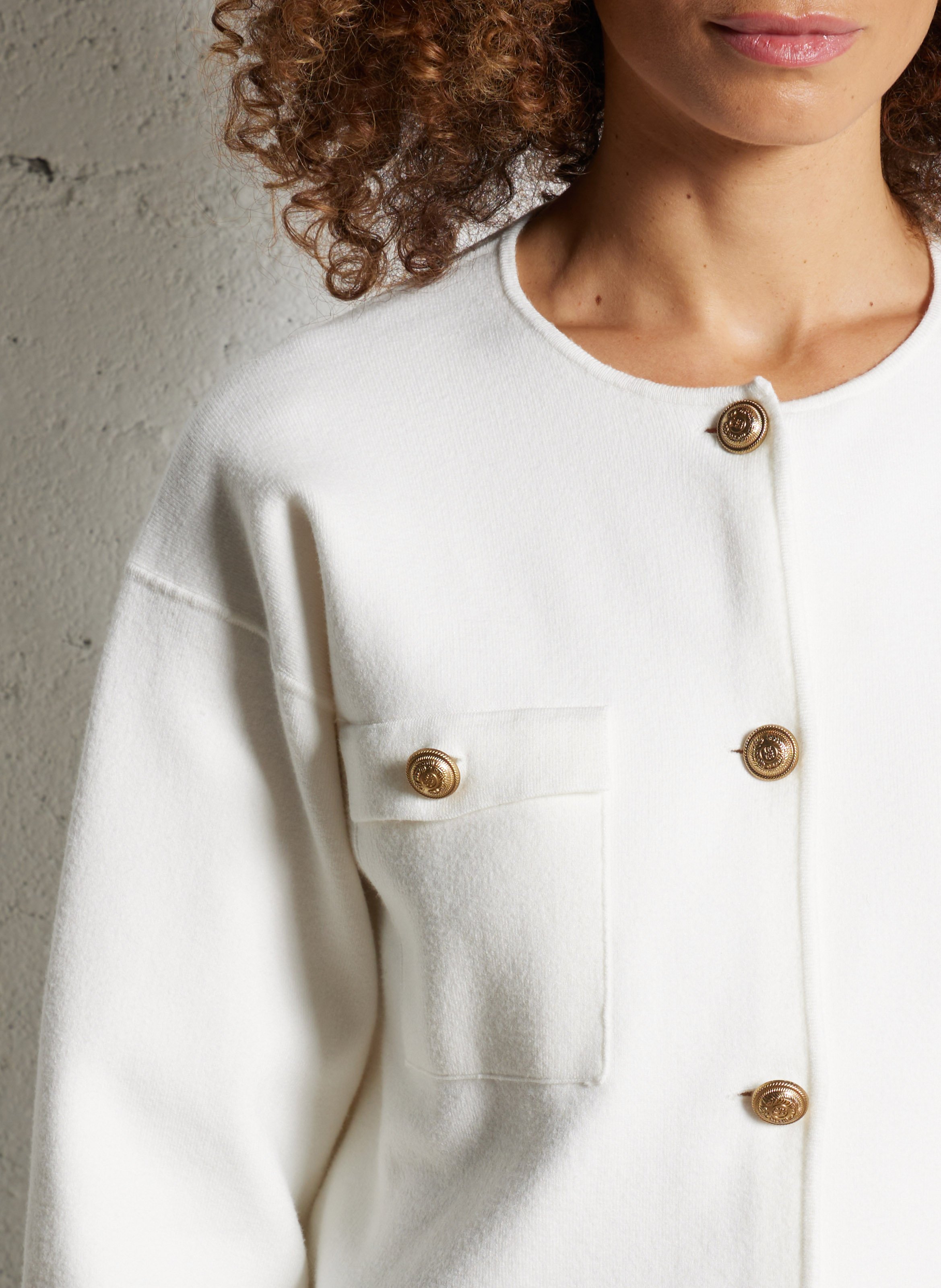 Cardigan oversize col rond IKKS Blanc