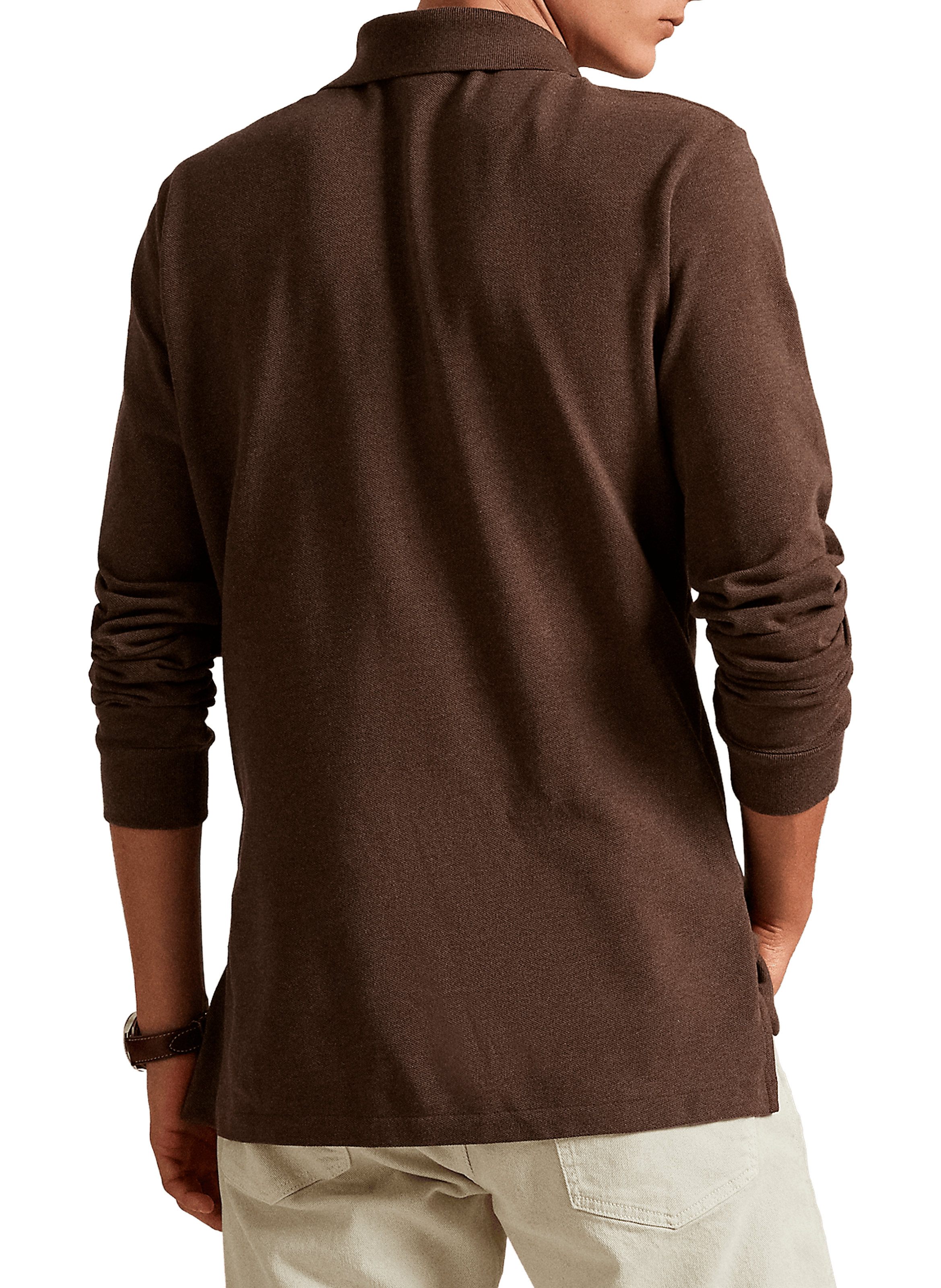 Long-sleeved cotton polo shirt POLO RALPH LAUREN Beige