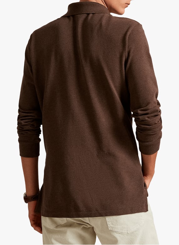 Long-sleeved cotton polo shirt | Beige by POLO RALPH LAUREN Long-sleeved cotton polo shirt Beige