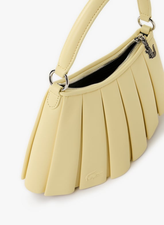 Petit sac Lenglen plissé en cuir | Beige by LACOSTE Petit sac Lenglen plissé en cuir Beige