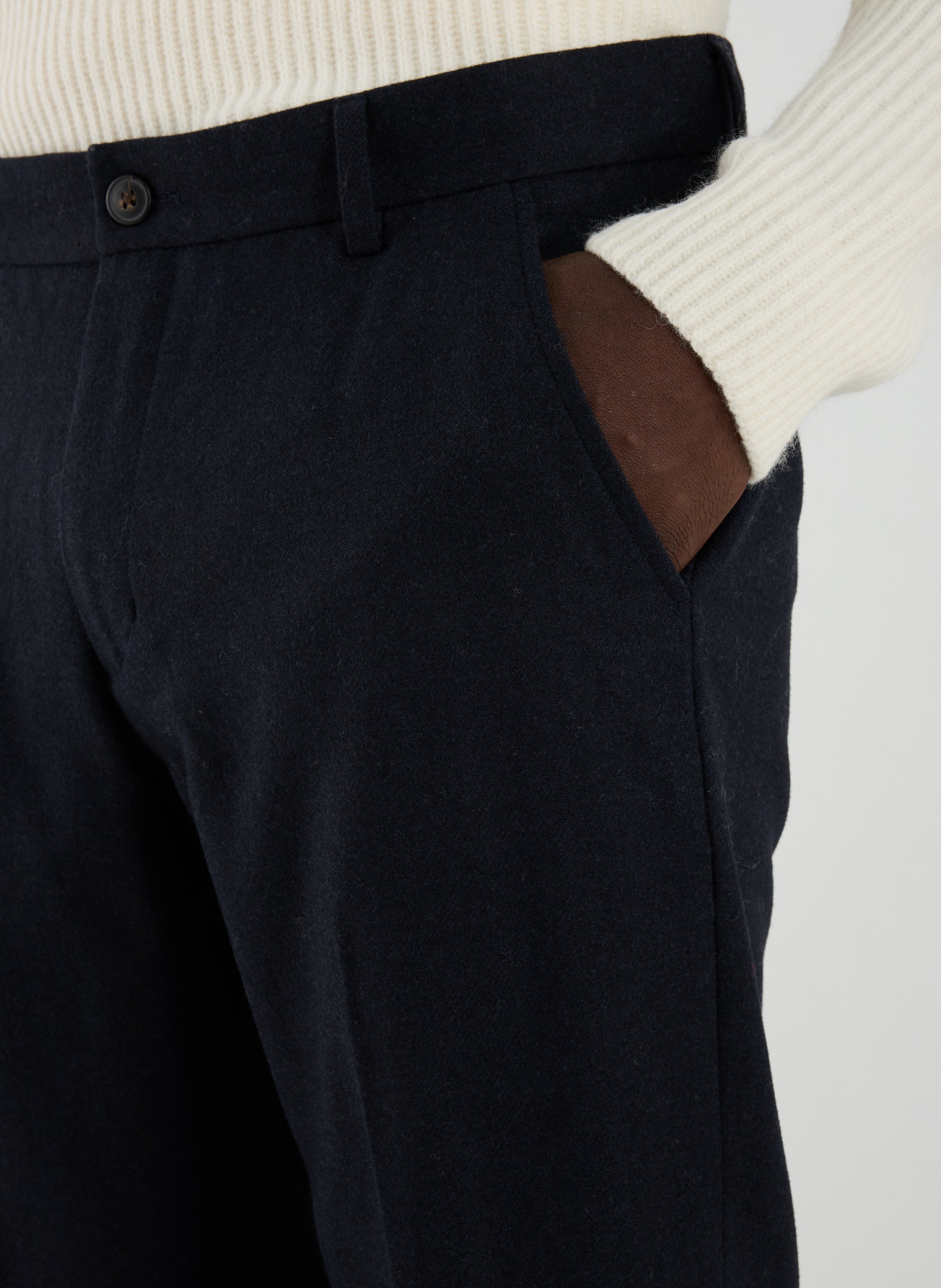 Pantalon droit en laine mélangée LES DEUX Bleu