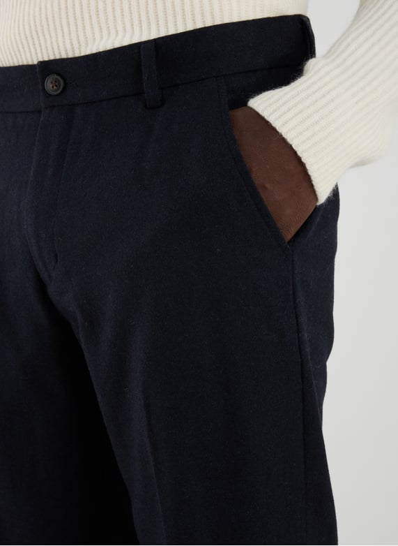 Pantalon droit en laine mélangée | Bleu by LES DEUX Pantalon droit en laine mélangée Bleu