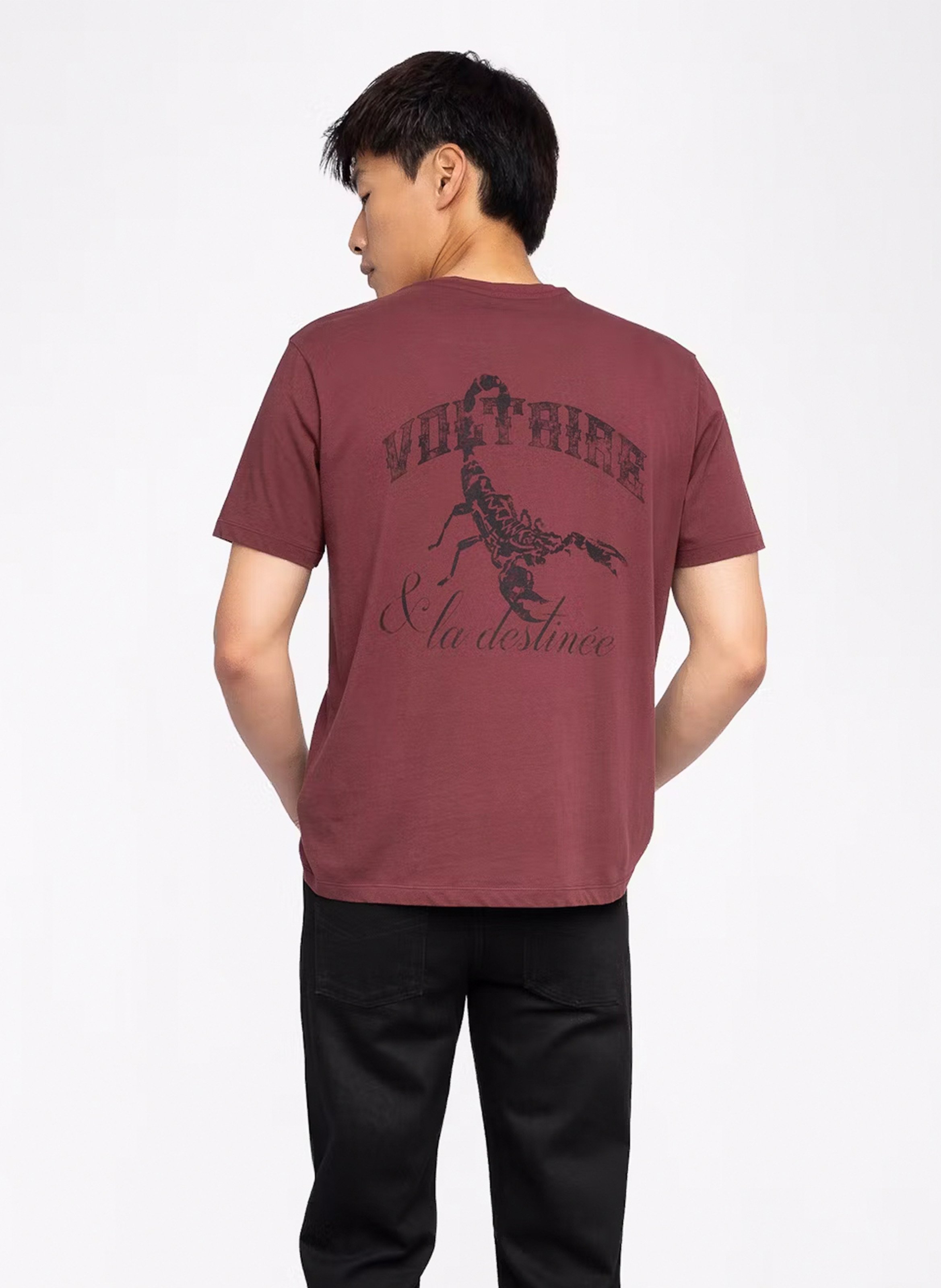 Tee-shirt col rond en coton tommy ZADIG&VOLTAIRE Violet