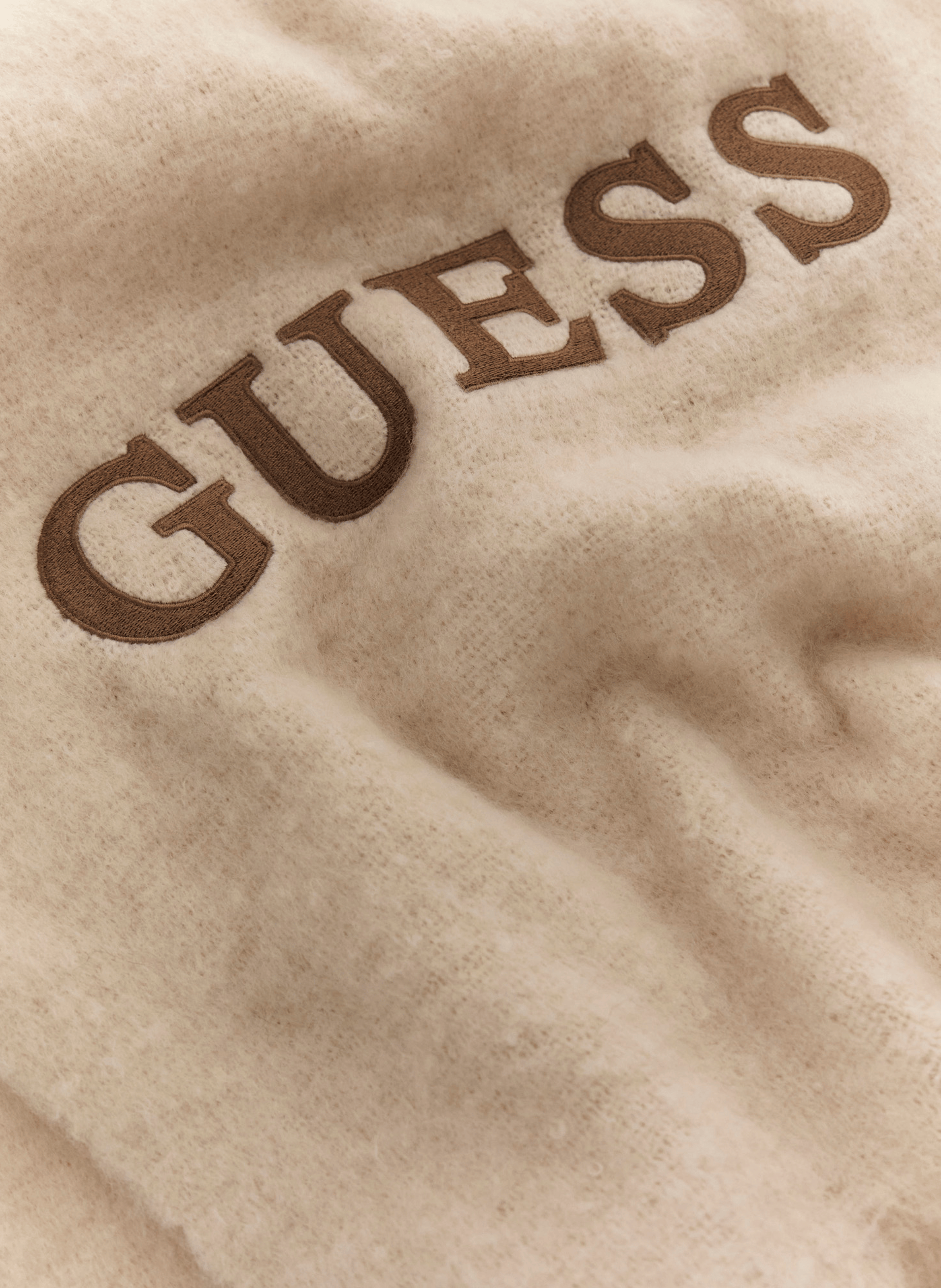 Embroidered fringe scarf GUESS White