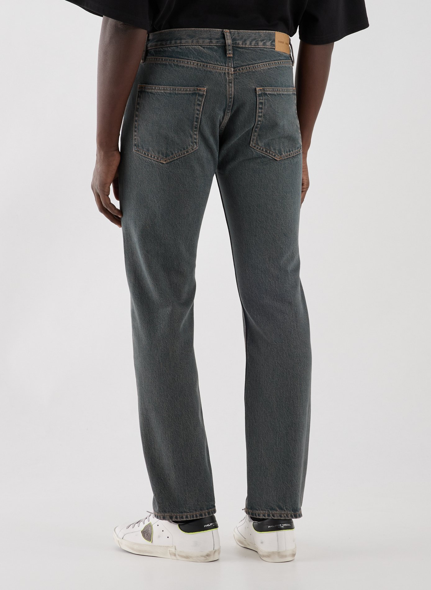 Jean droit en coton SAMSOE SAMSOE Bleu