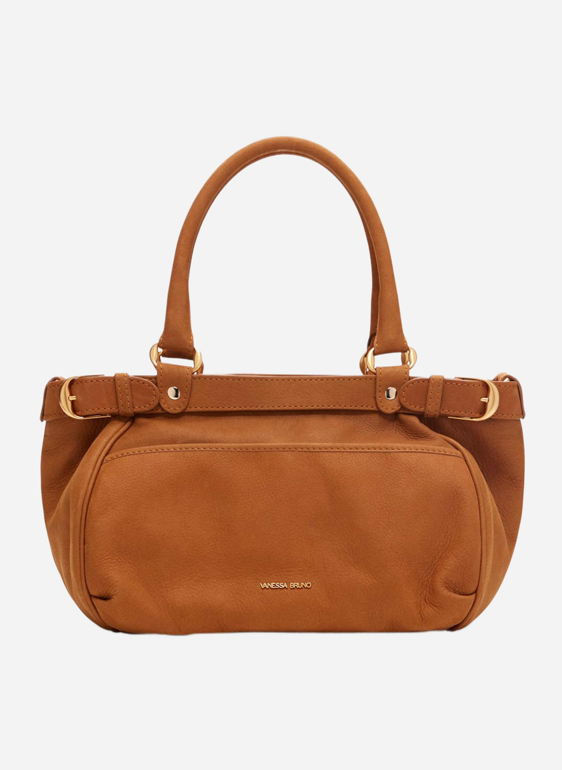 Petit sac lune en cuir VANESSA BRUNO Marron