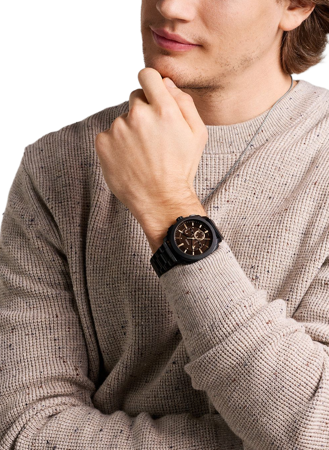 Montre Machine en acier FOSSIL Noir