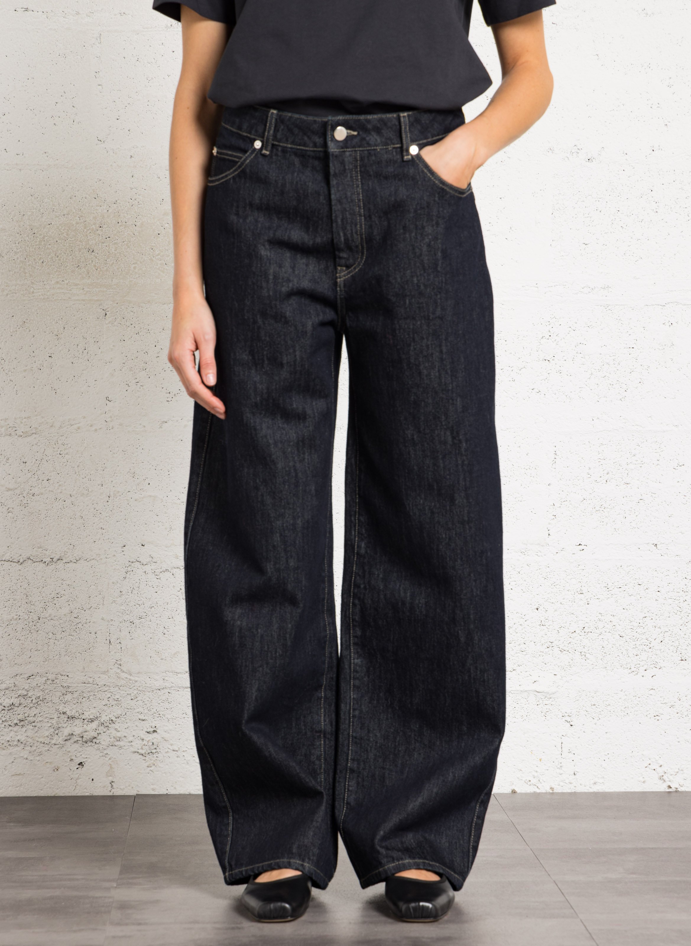 Jean large en coton bio mélangé hunter SOEUR Bleu