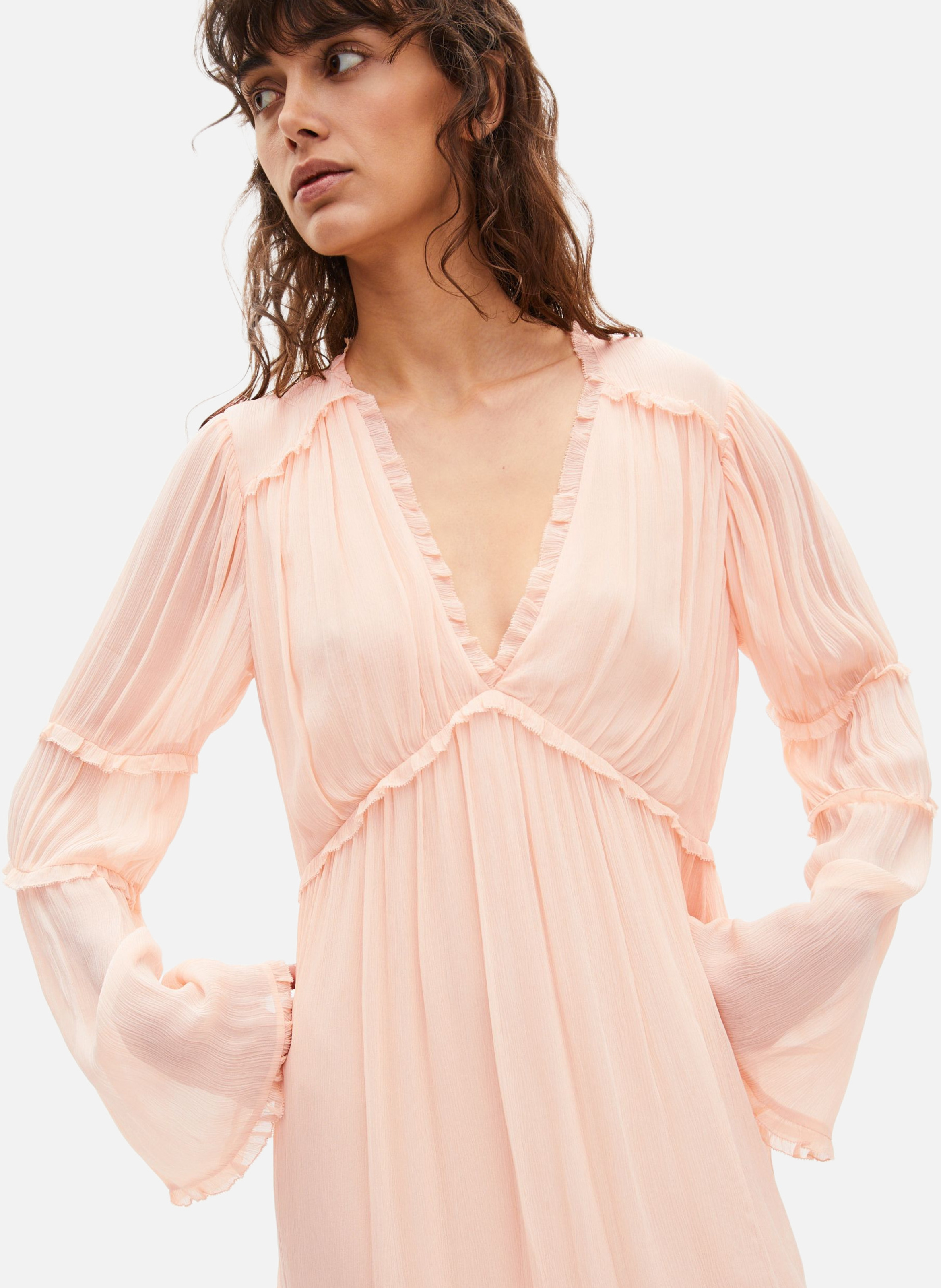 Robe courte volantée THE KOOPLES Beige