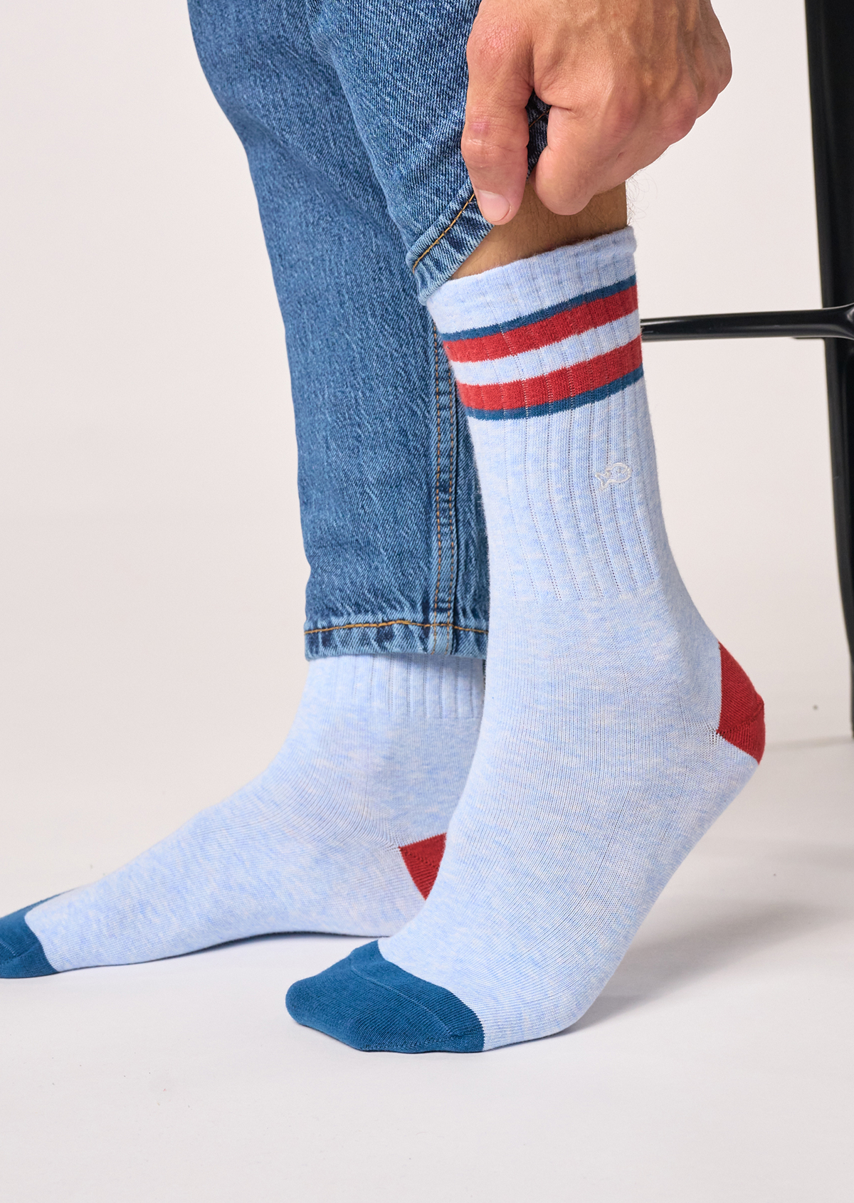 Chaussettes en coton peigné retro BILLYBELT Bleu