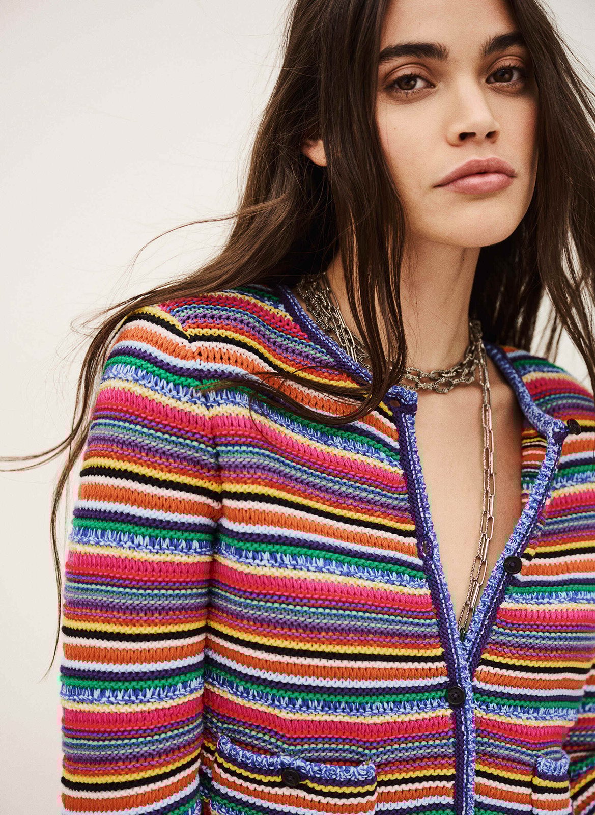 Cardigan col rond en coton fanny BA&SH Multicolore