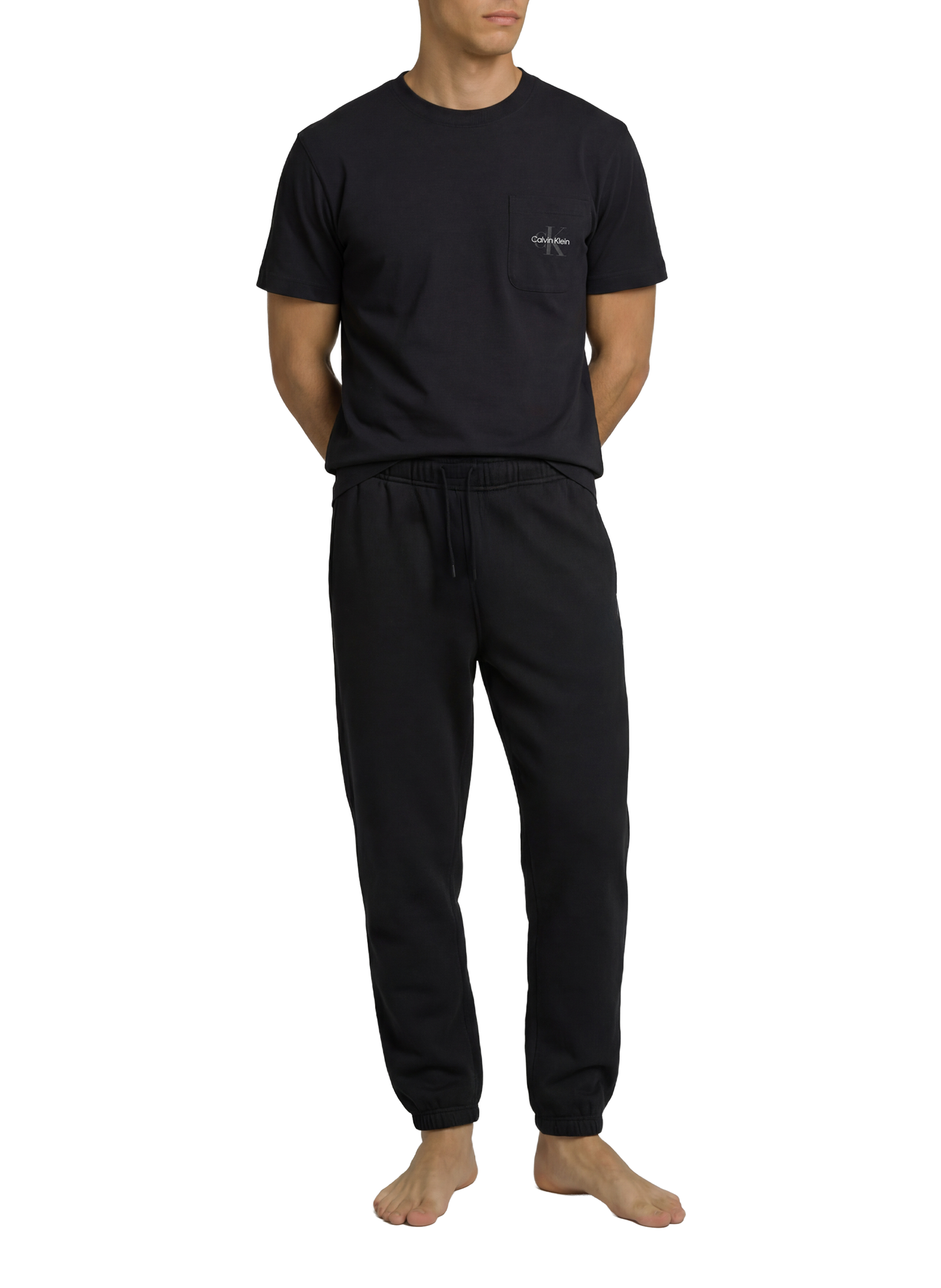 Cotton-blend round-neck T-shirt CALVIN KLEIN Black