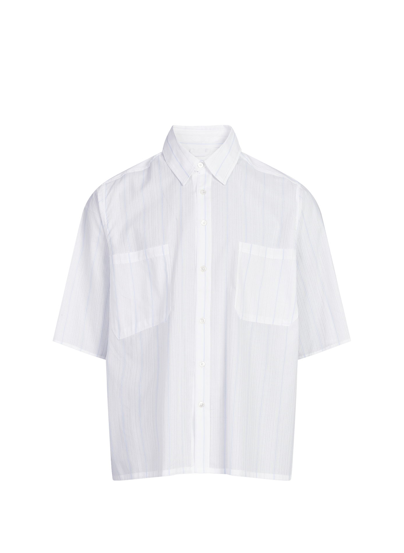 Short-sleeved striped cotton shirt CAMIEL FORTGENS White