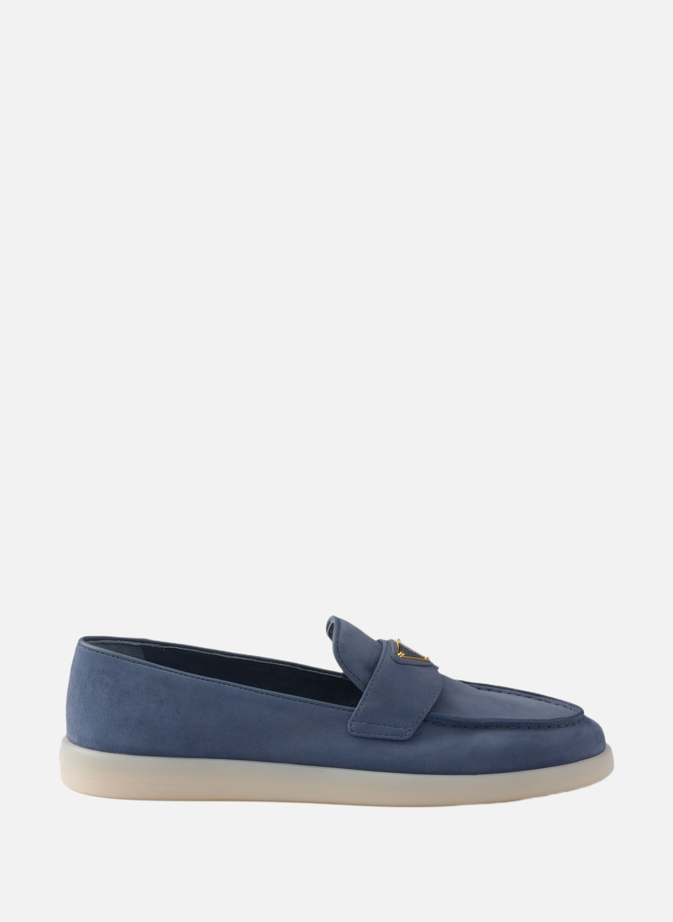 Mocassins en nubuck PRADA Bleu