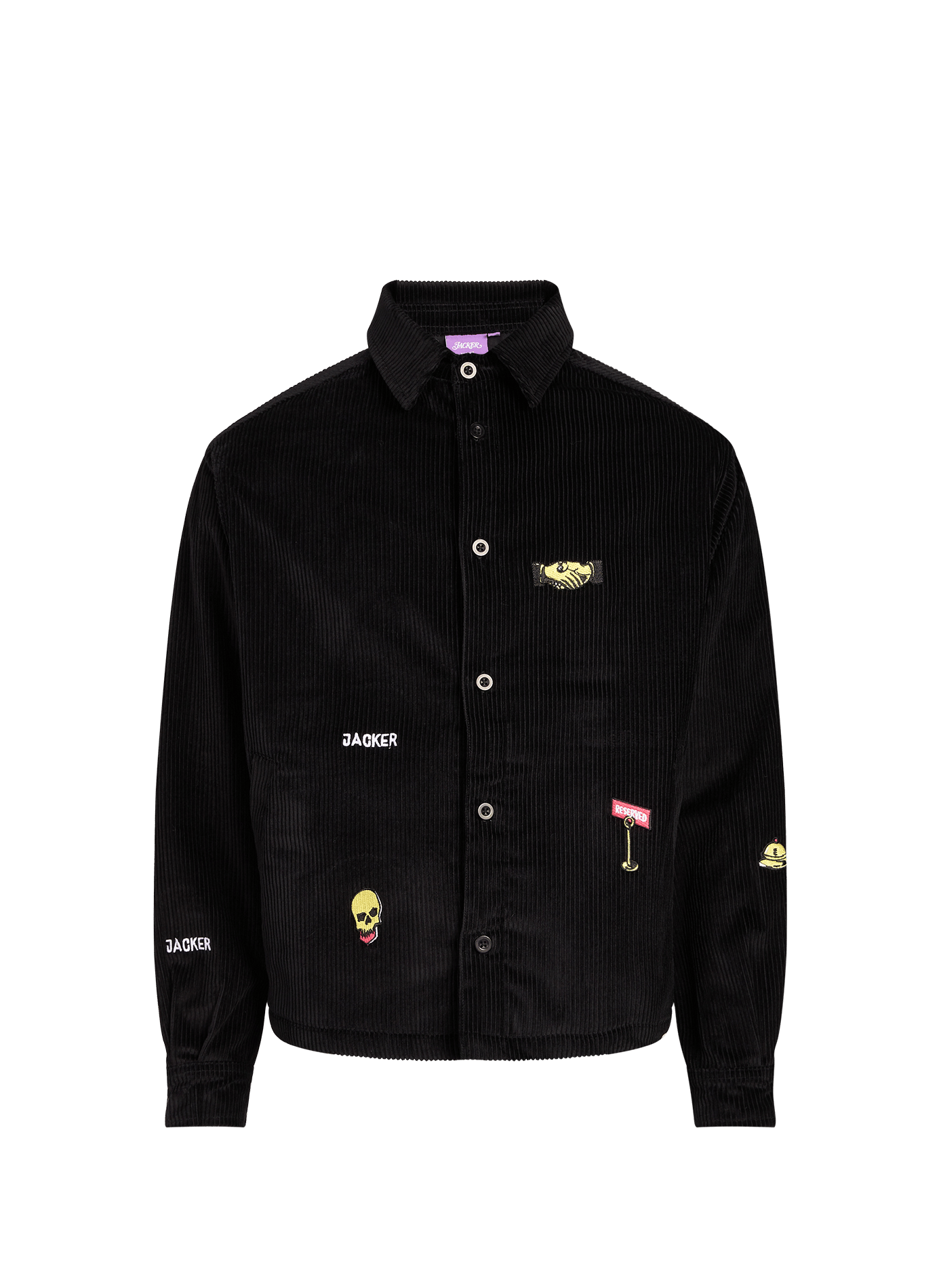 Rechte corduroy overhemd van katoen JACKER. Zwart