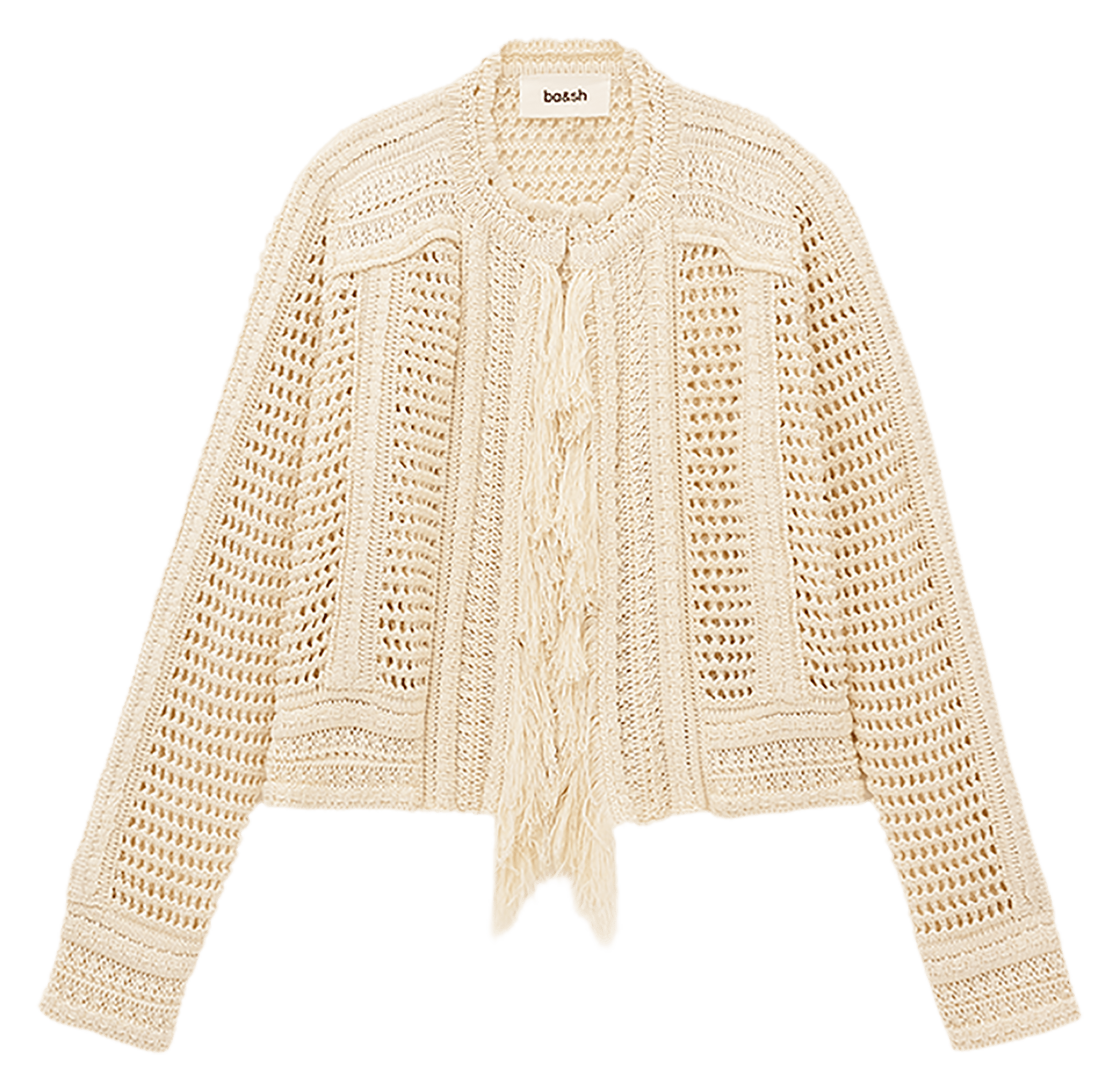 Gilet en crochet col rond bianca BA&SH Beige