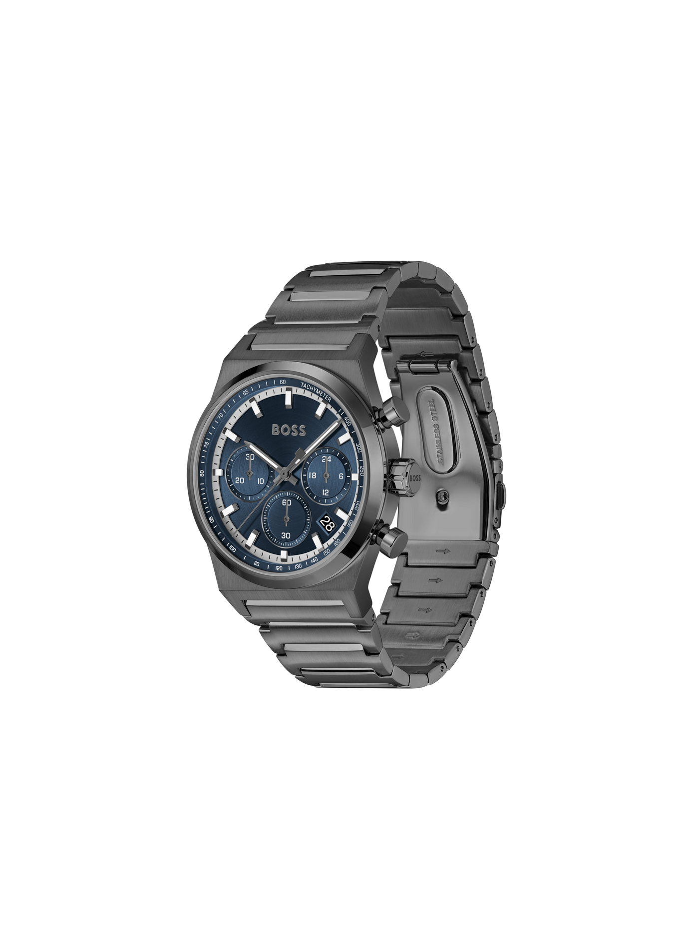 Montre quartz Candor Chrono en acier inoxydable BOSS MONTRES Bleu