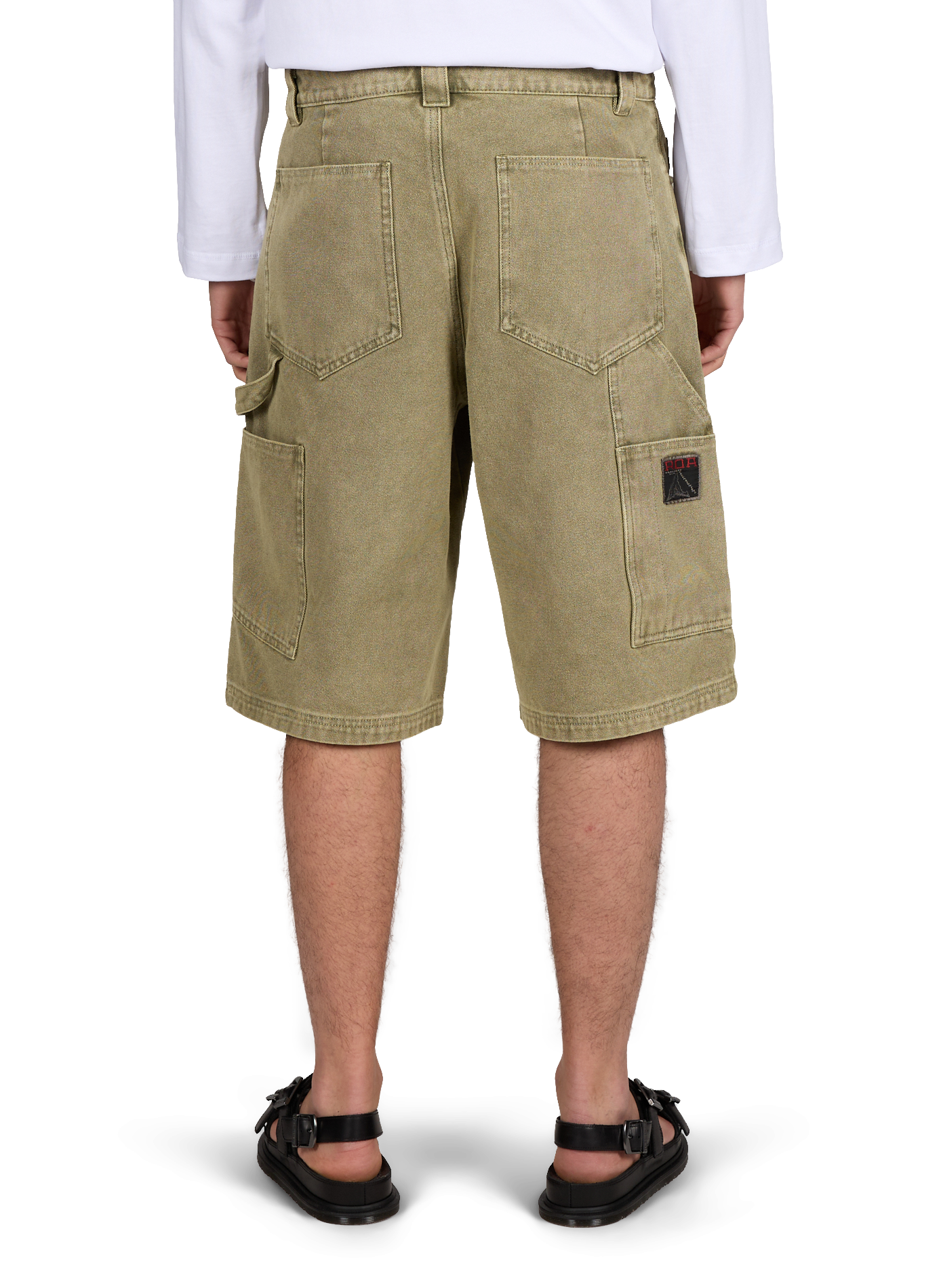 Short droit en denim de coton ROA Vert