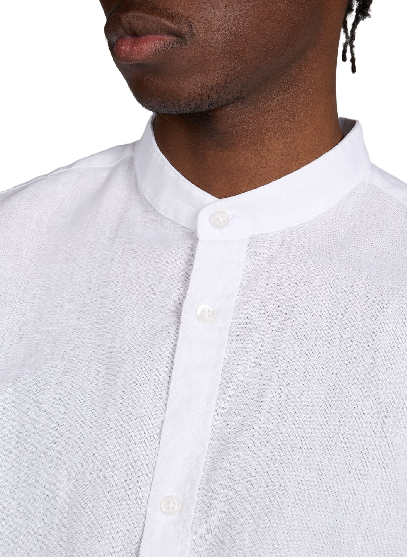 Straight shirt in cotton and linen STRELLSON White