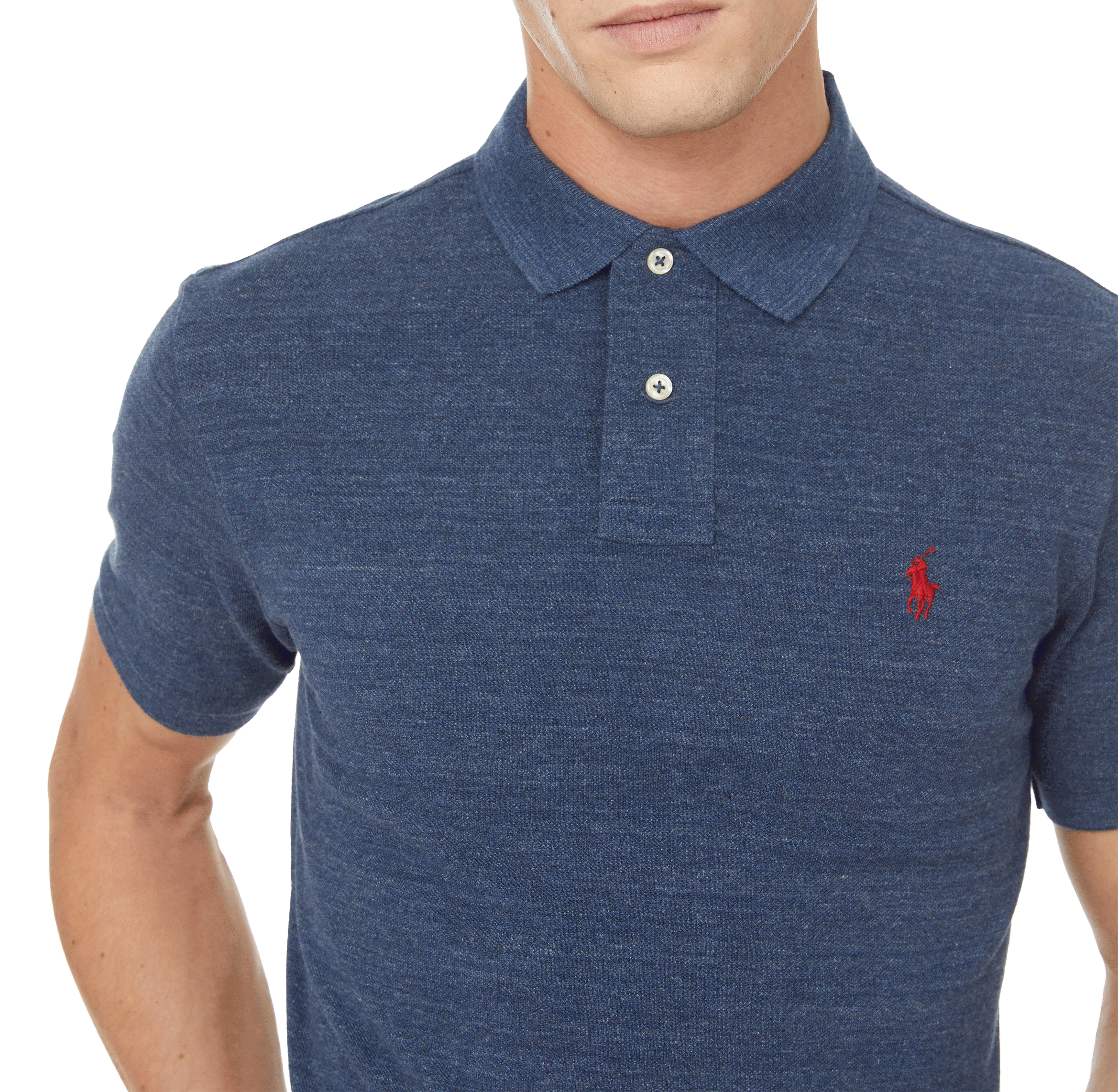 Slim-fit cotton polo shirt POLO RALPH LAUREN Blue