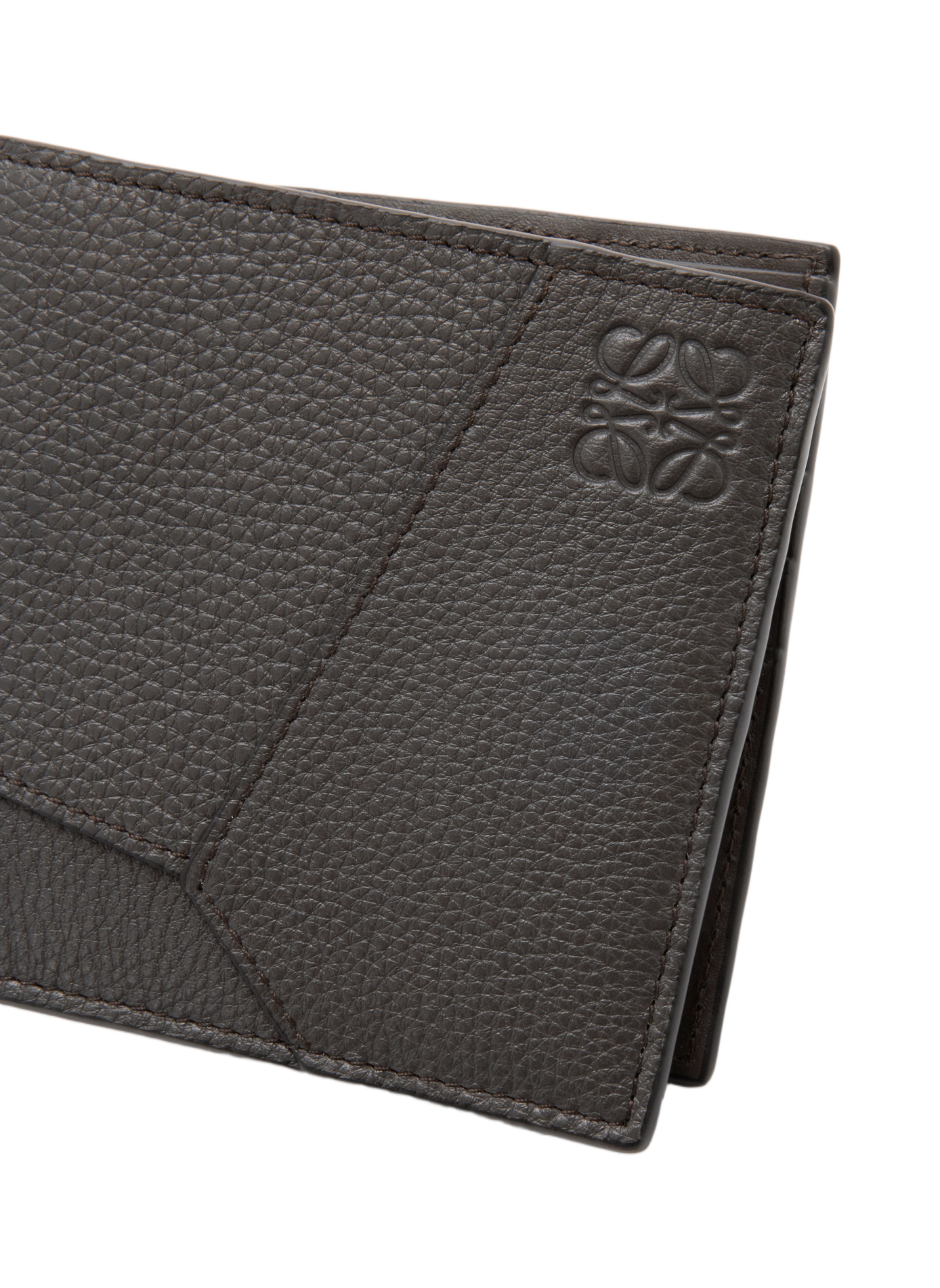 Portefeuille à deux volets Puzzle en cuir de veau souple grainé LOEWE Gris