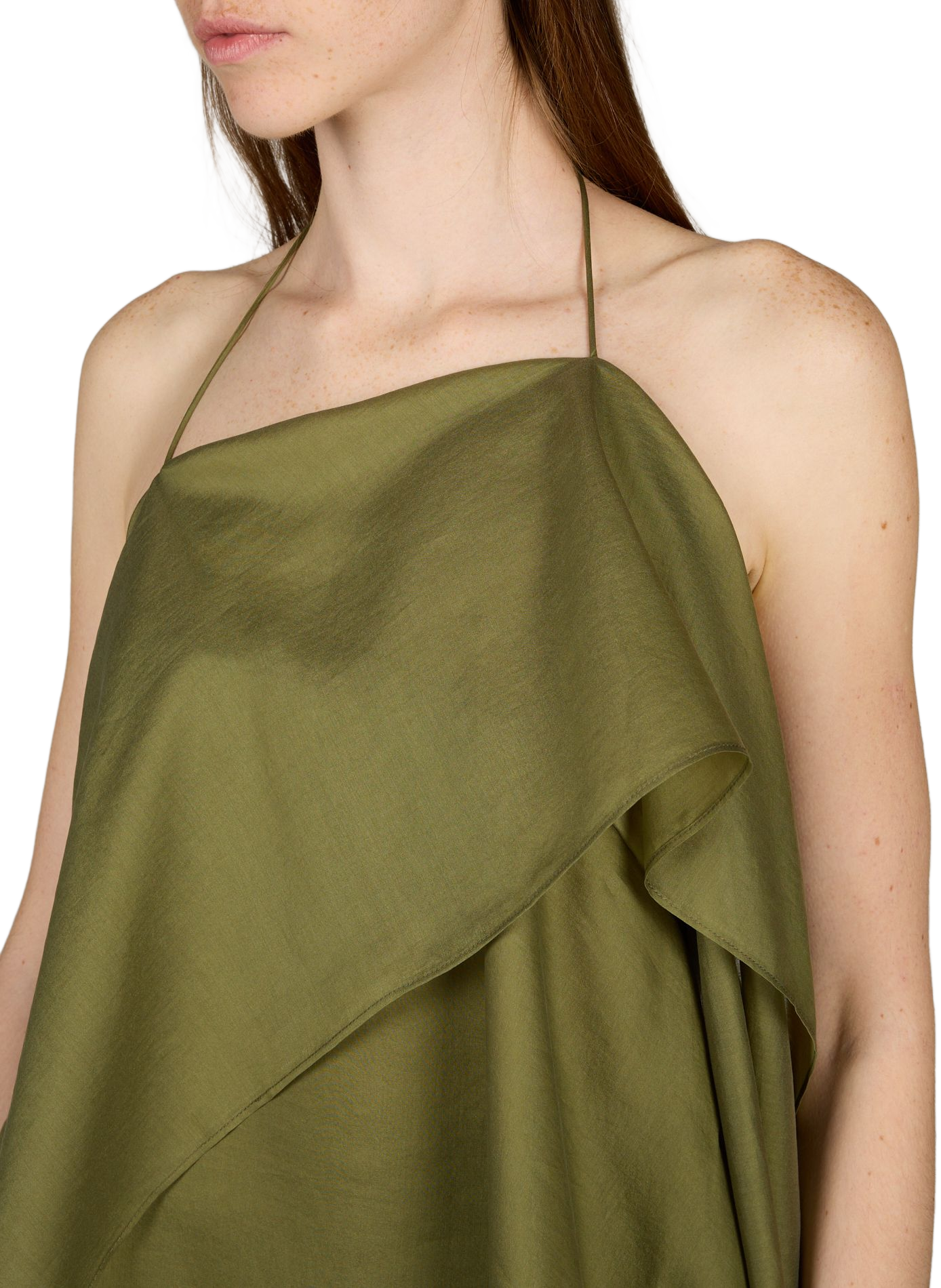 Top voilé sans manches à nouer MARQUES ALMEIDA Vert