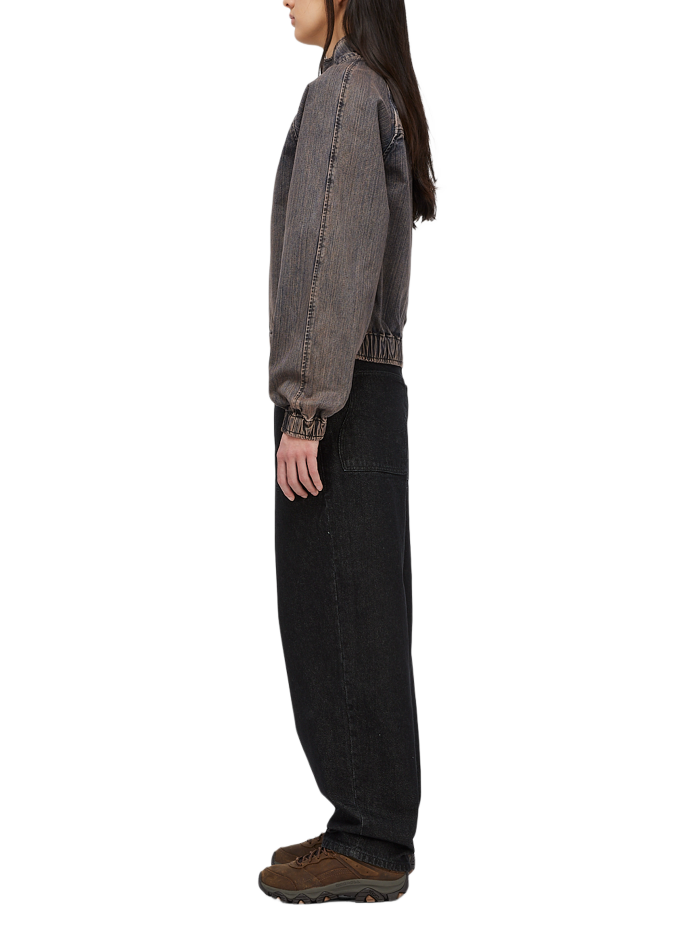Weite Jacke mit Stehkragen aus Baumwolldenim DIME Blau