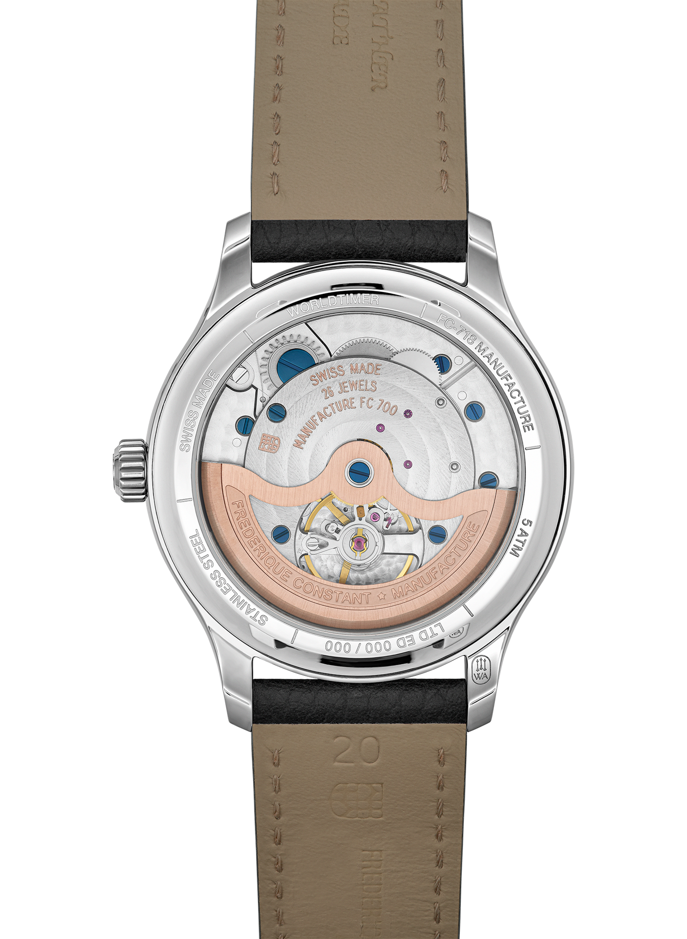 Montre automatique en acier inoxydable FREDERIQUE CONSTANT Bleu