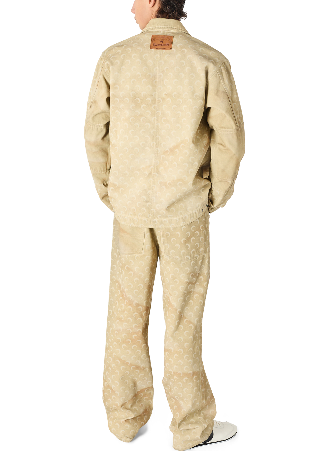 Jean droit denim délavé moon MARINE SERRE Beige